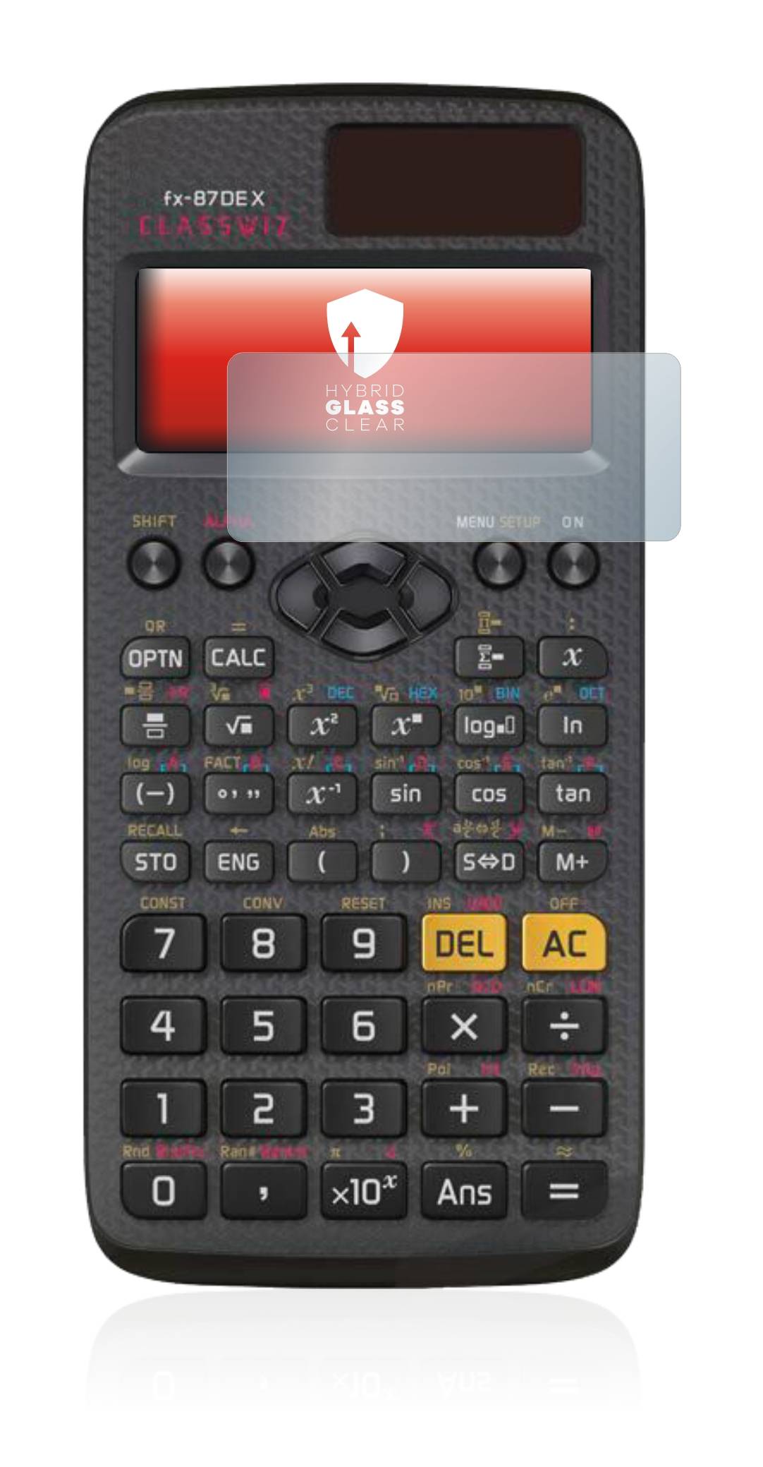 upscreen Hybrid Glass Clear Premium Schutzglas Folie für Casio FX 87DE