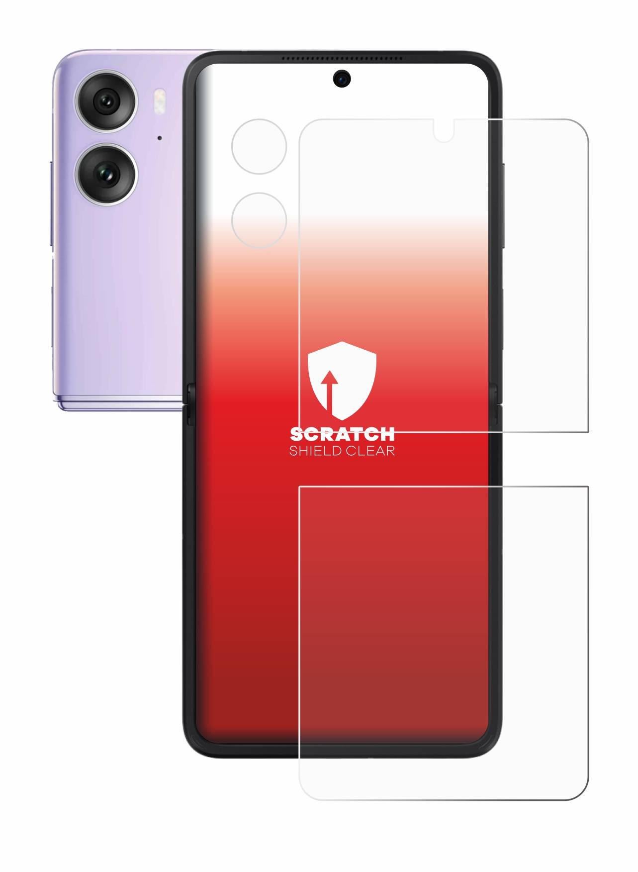 upscreen Schutzfolie für Oppo Find N2 Flip (Display+Kamera) Kratzschutz Anti-Fingerprint Klar