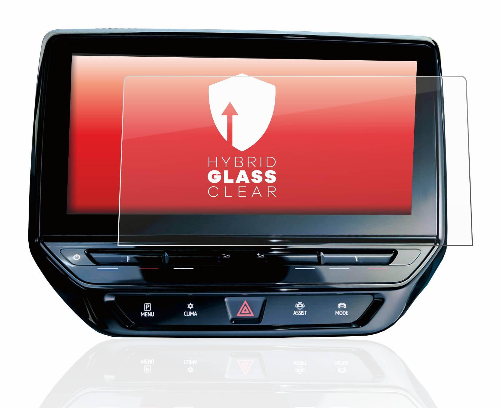 upscreen Hybrid Glass Clear Premium Schutzglas Folie für Volkswagen ID.4 Discover Pro