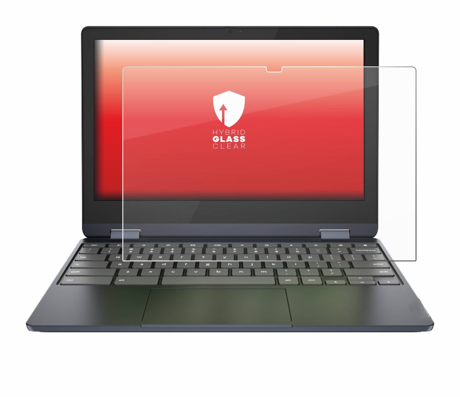upscreen Hybrid Glass Clear Premium Schutzglas Folie für Lenovo IdeaPad Flex 3 Chromebook