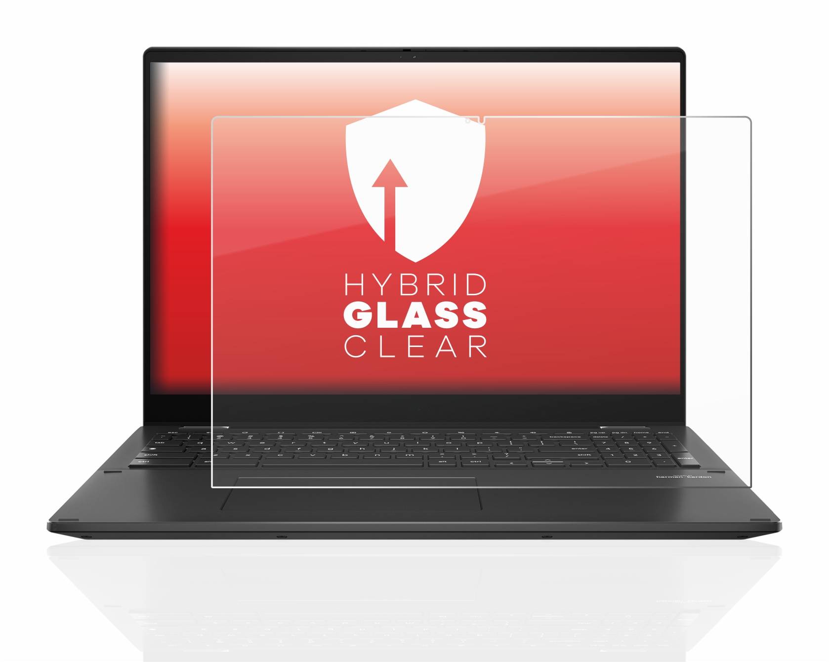 upscreen Hybrid Glass Clear Premium Schutzglas Folie für Asus Chromebook Flip CX5 16 (12.