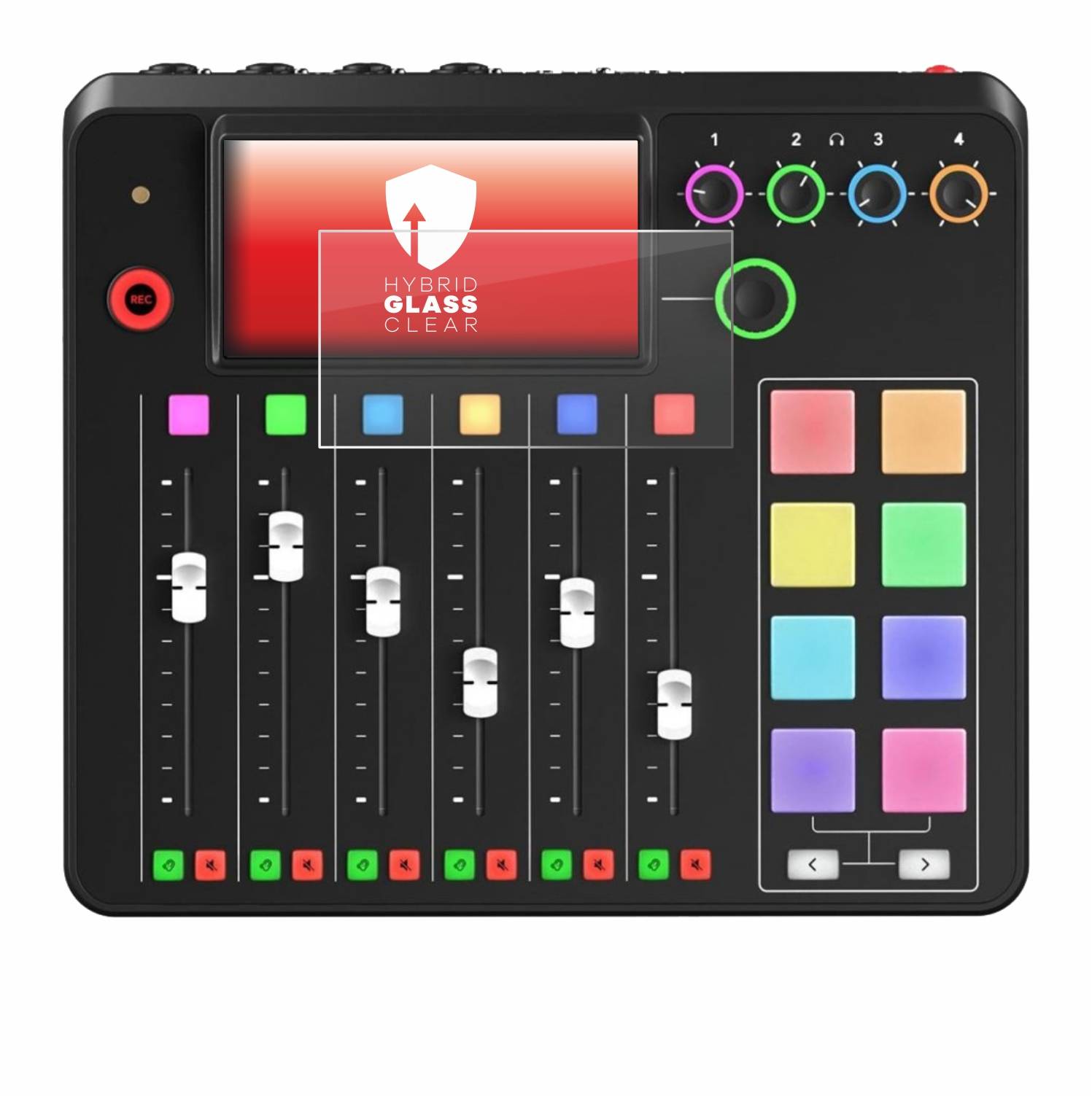 upscreen Hybrid Glass Clear Premium Schutzglas Folie für Rode Rodecaster Pro