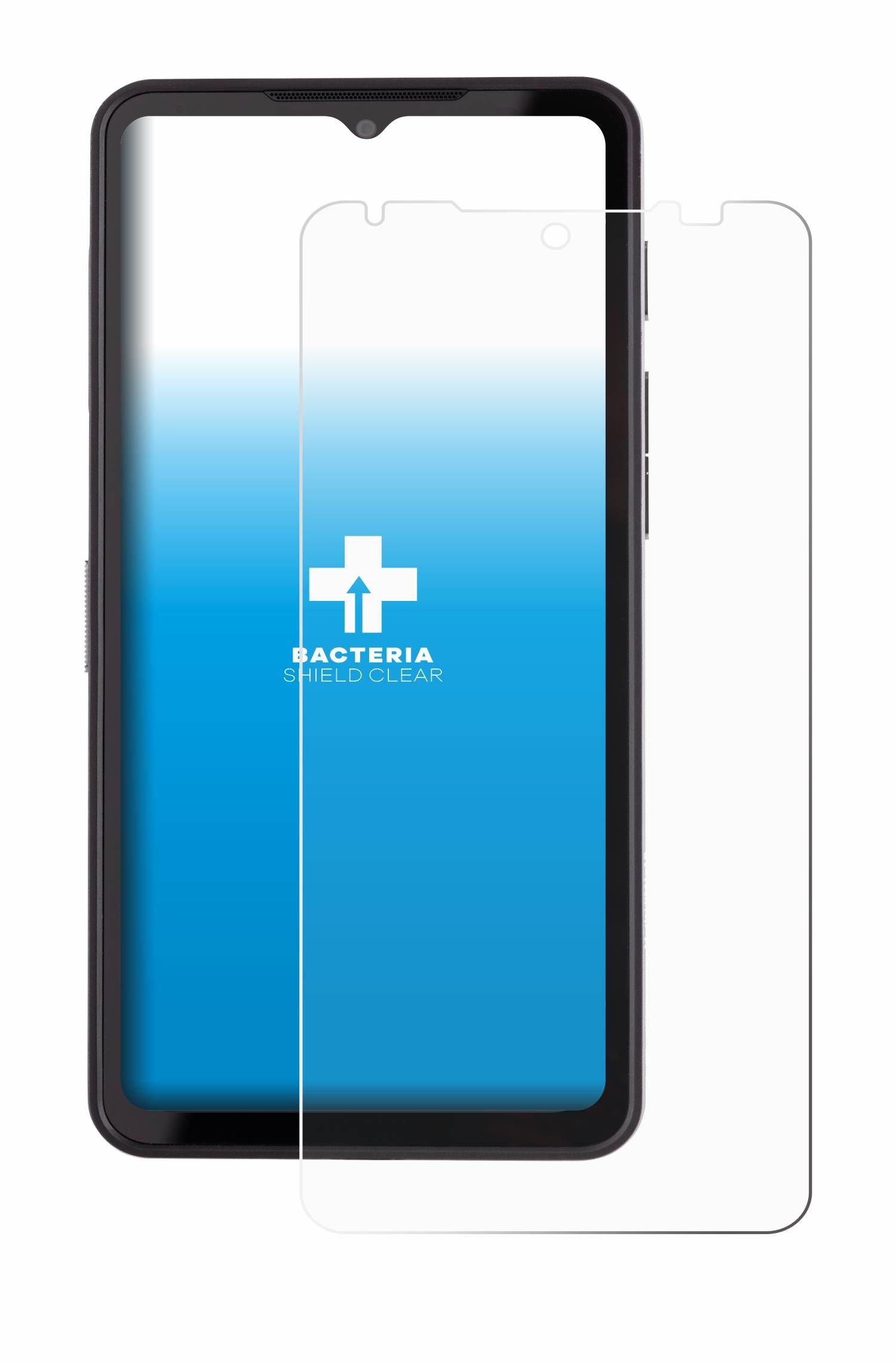 upscreen Schutzfolie für Caterpillar Cat S75 Antibakterielle Folie Klar Anti-Kratzer