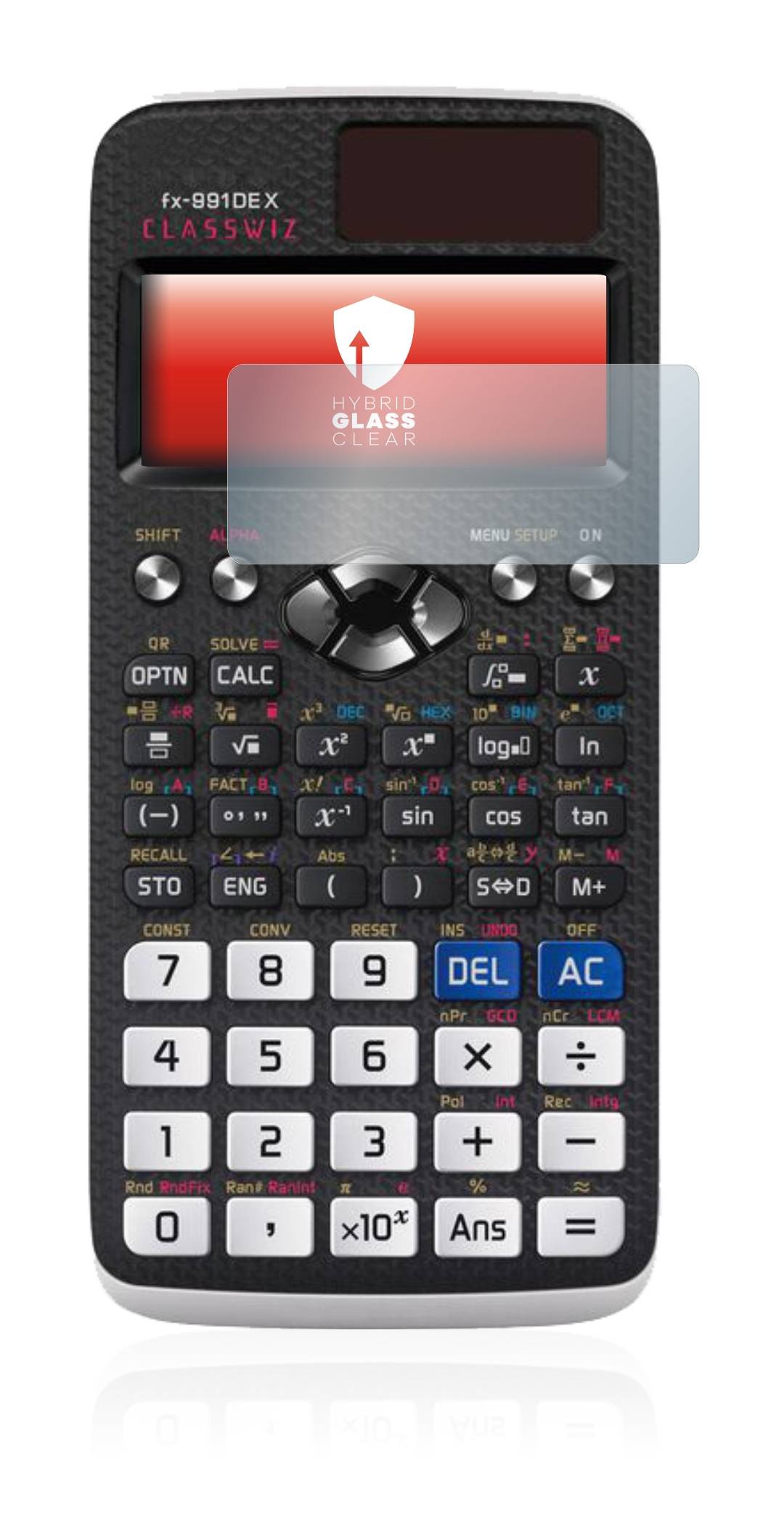 upscreen Hybrid Glass Clear Premium Schutzglas Folie für Casio FX 991DE