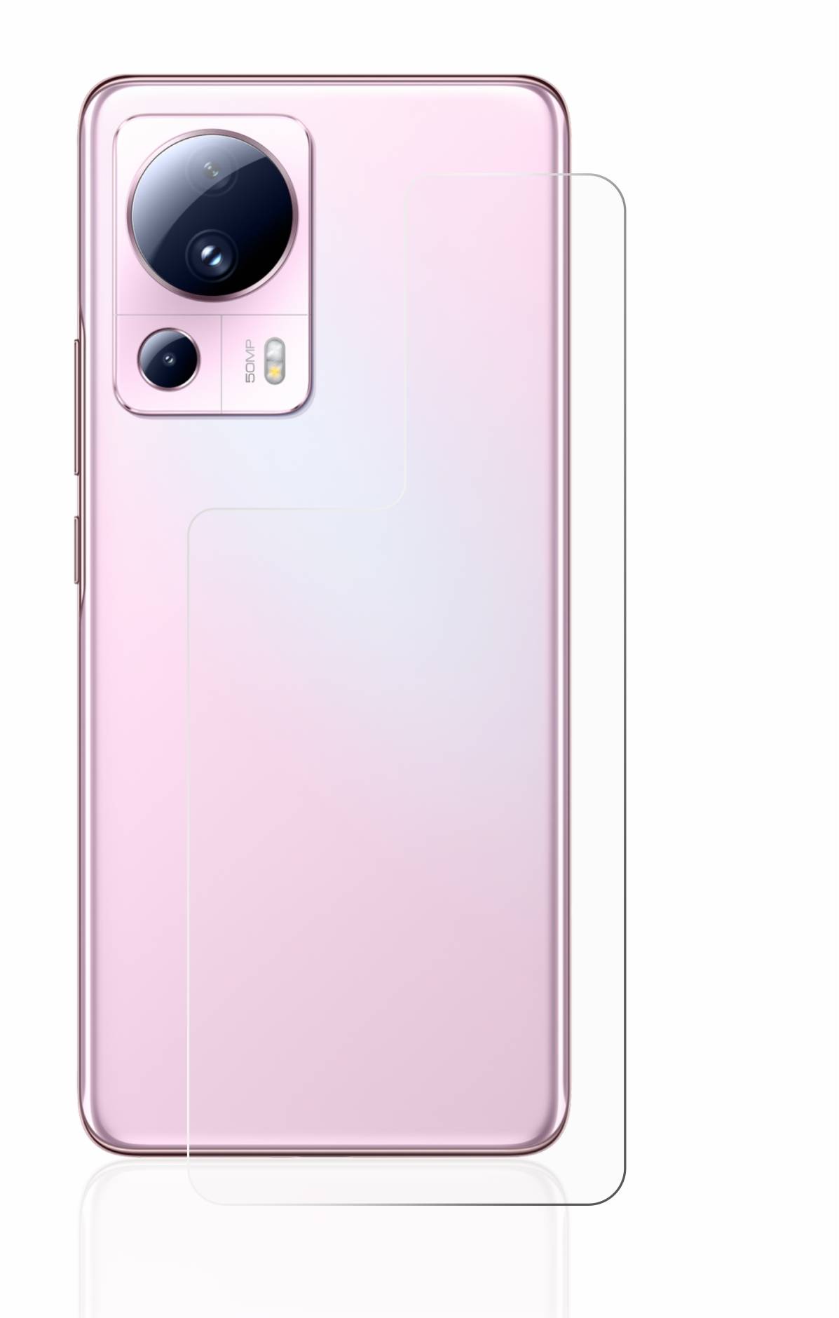 upscreen Schutzfolie für Xiaomi 13 Lite (Rückseite) Antibakterielle Folie Klar Anti-Kratzer