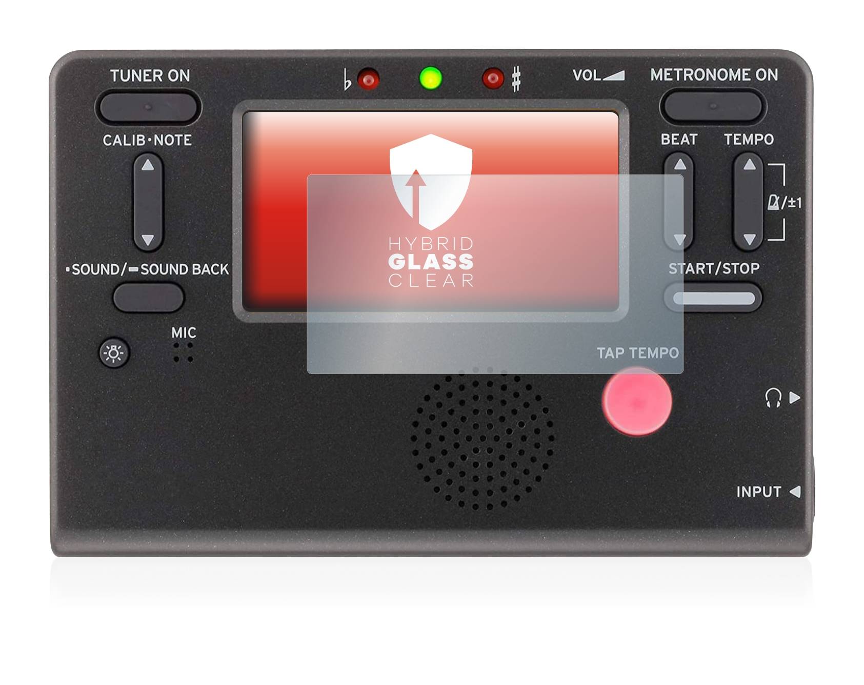upscreen Hybrid Glass Clear Premium Schutzglas Folie für Korg TM-60 Combo Tuner