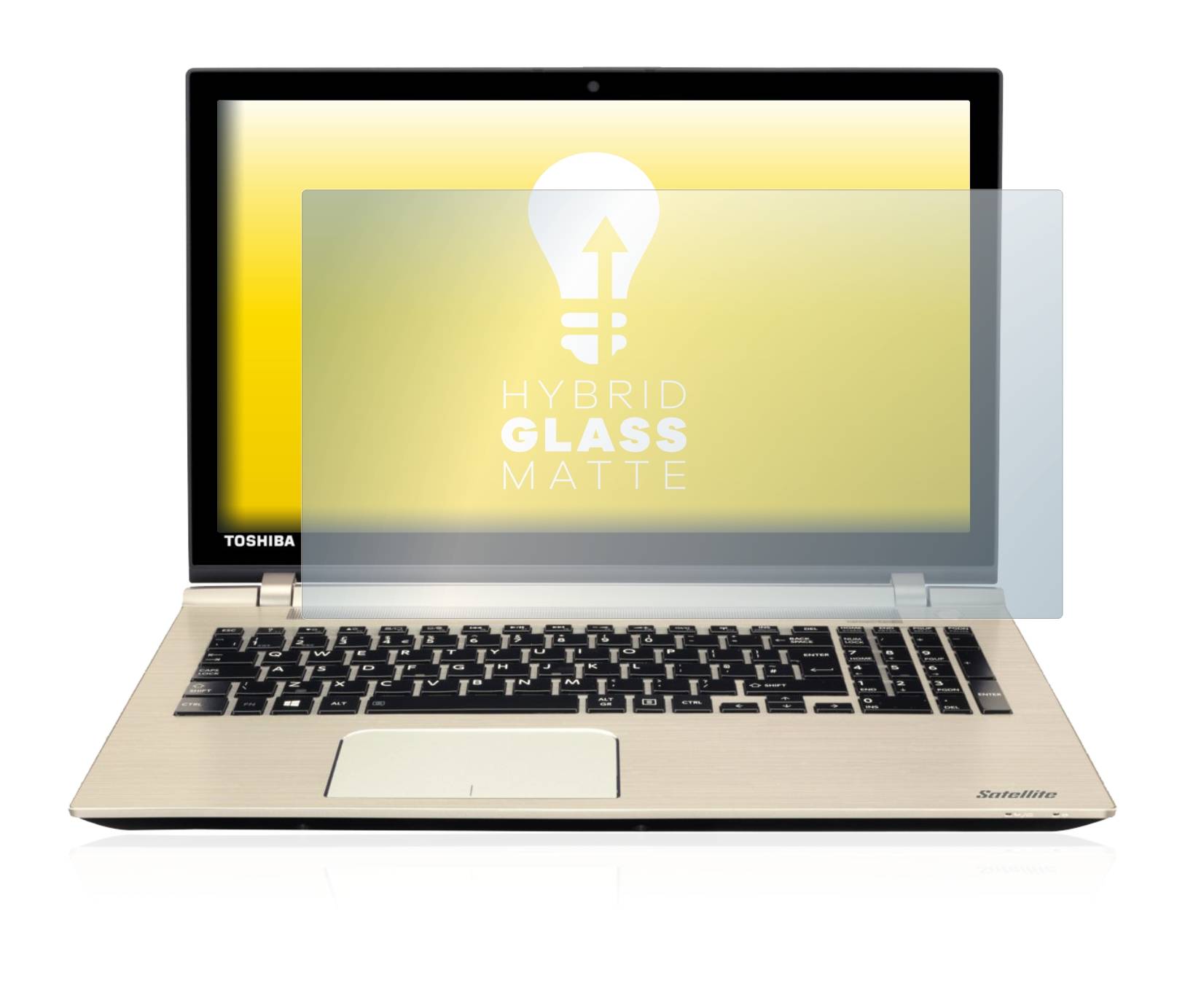upscreen Hybrid Glass Matte Premium Schutzglas Folie für Toshiba Satellite