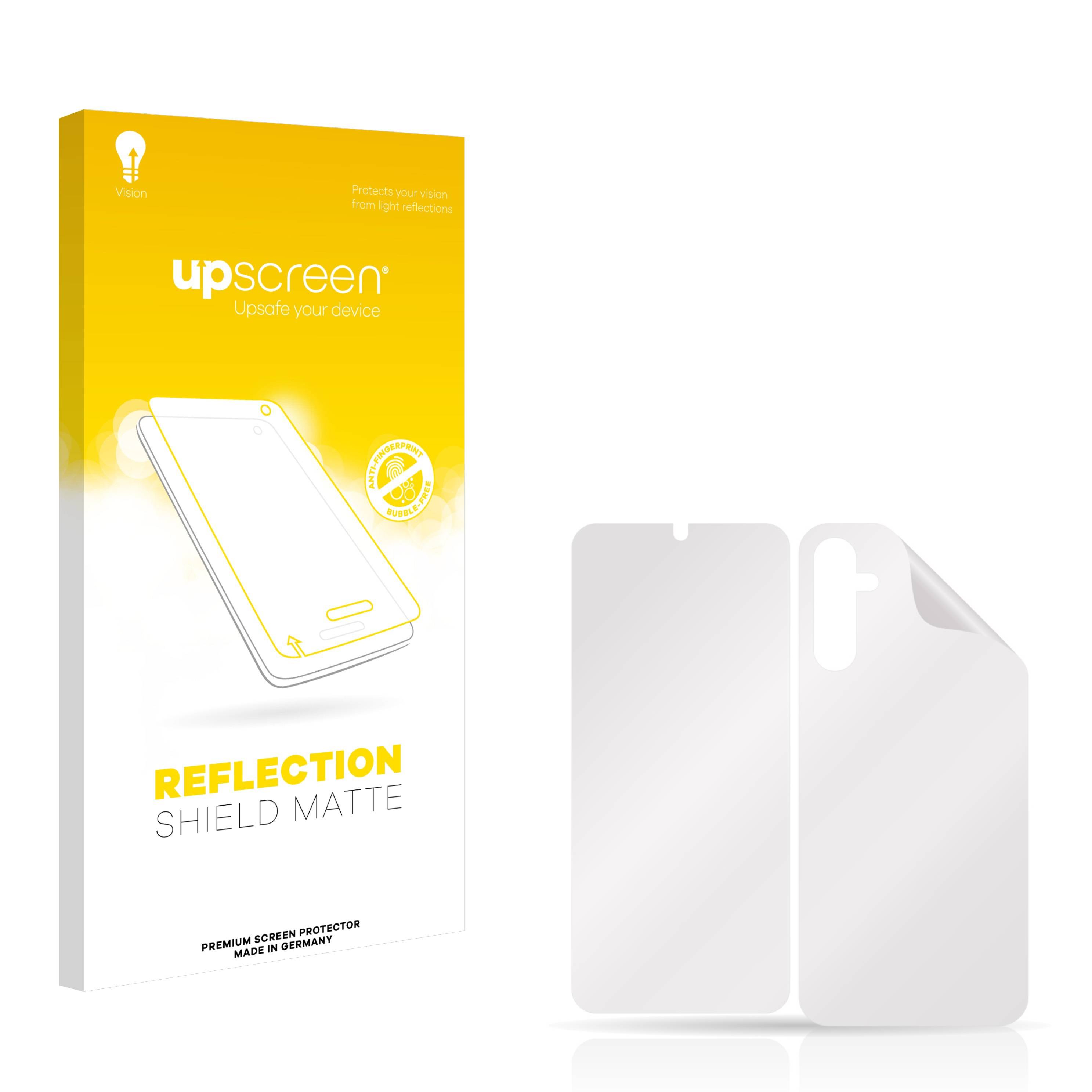 upscreen Schutzfolie für Samsung Galaxy A14 5G (Display+Rückseite) Folie Matt Entspiegelt Anti-Reflex