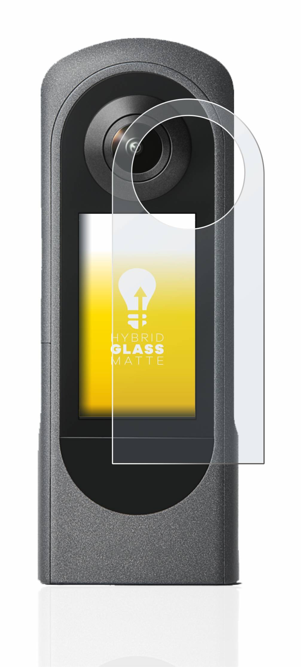 upscreen Hybrid Glass Matte Premium Schutzglas Folie für Ricoh Theta