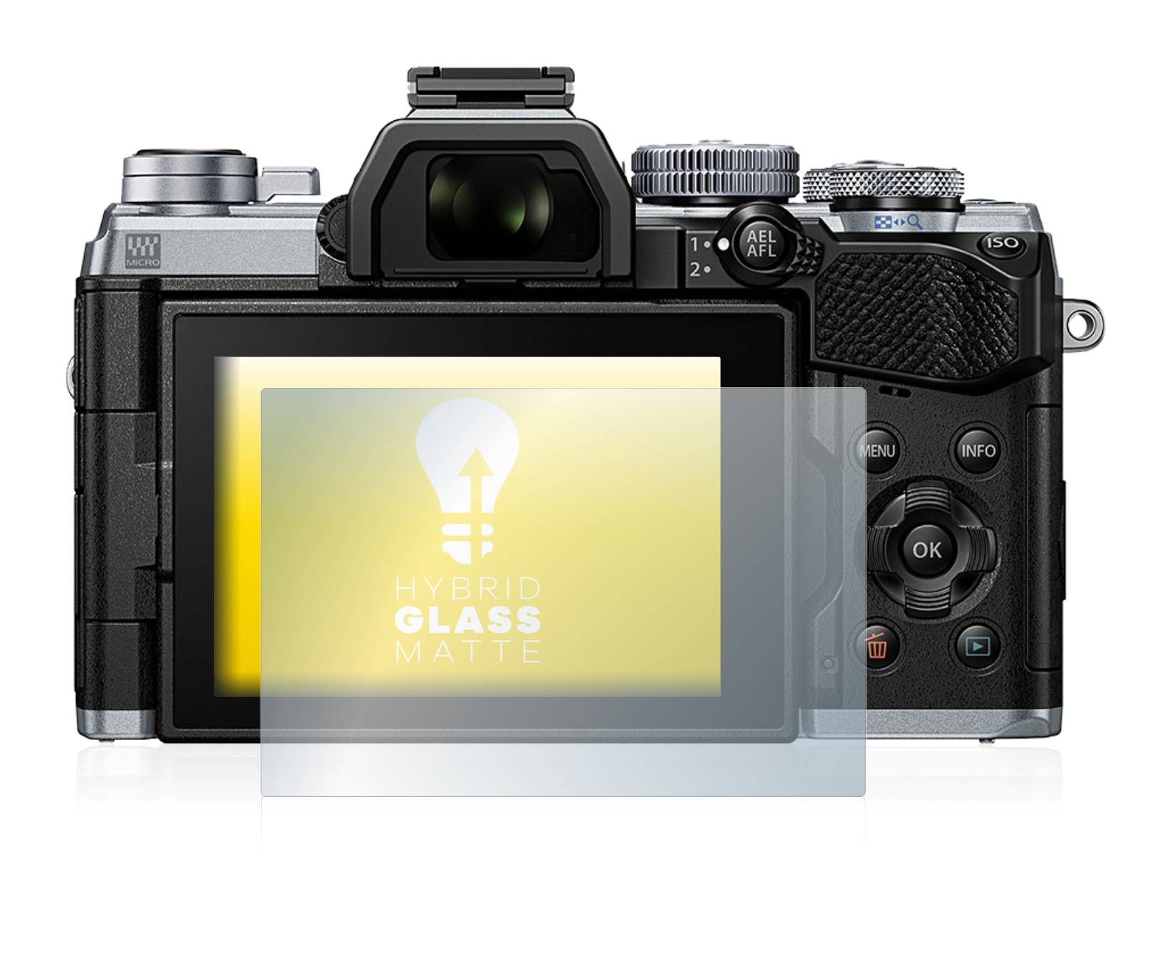 upscreen Hybrid Glass Matte Premium Schutzglas Folie für Olympus OM-D E-M5 Mark