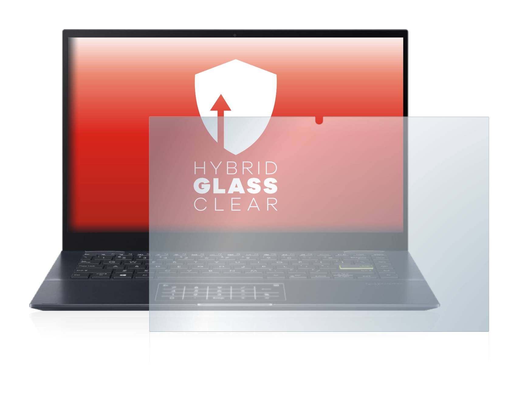 upscreen Hybrid Glass Clear Premium Schutzglas Folie für Asus VivoBook Flip 14 TM420UA