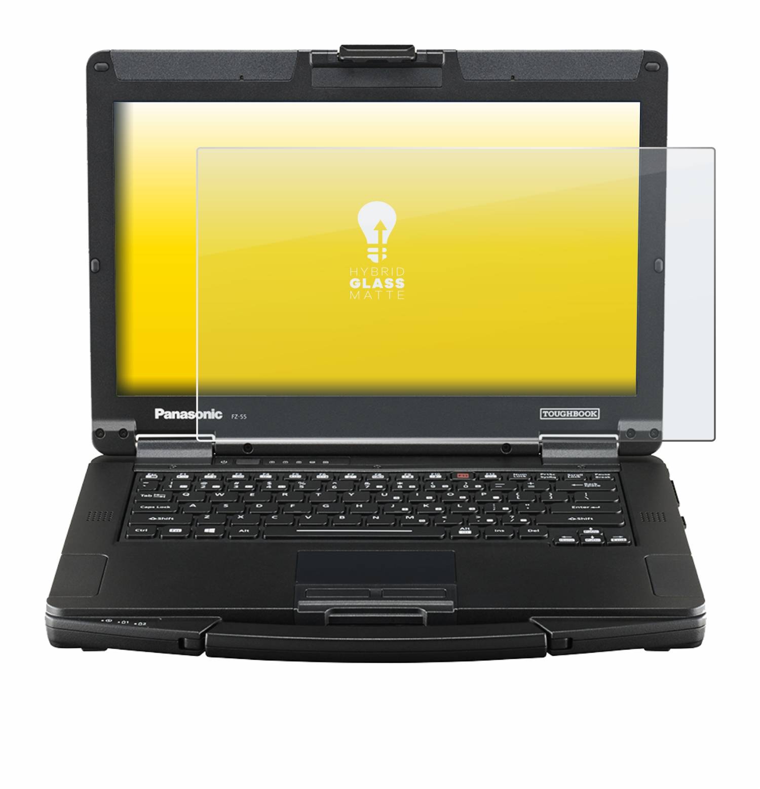 upscreen Hybrid Glass Matte Premium Schutzglas Folie für Panasonic Toughbook FZ-55 Full