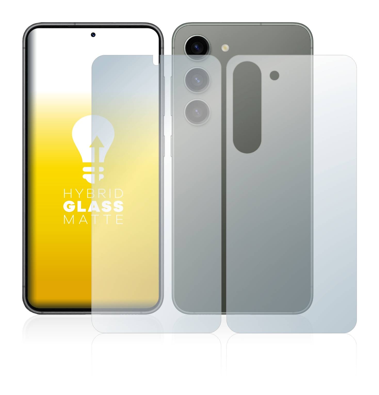 upscreen Flexible Schutz Glas Folie für Samsung Galaxy S23 Plus (Display+Rückseite) Schutzglas 9H Hybridglas Matt