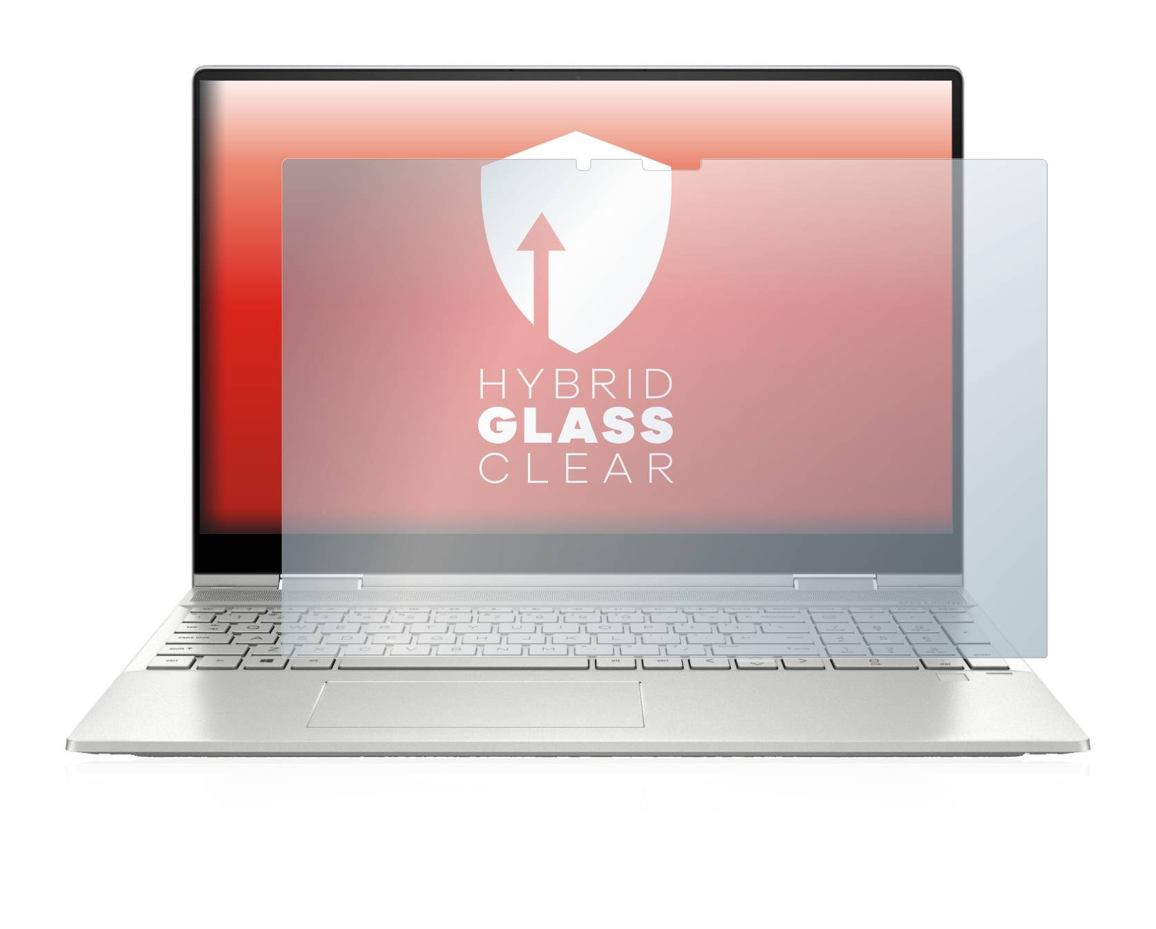 upscreen Hybrid Glass Clear Premium Schutzglas Folie für HP Envy x360 2-in-1