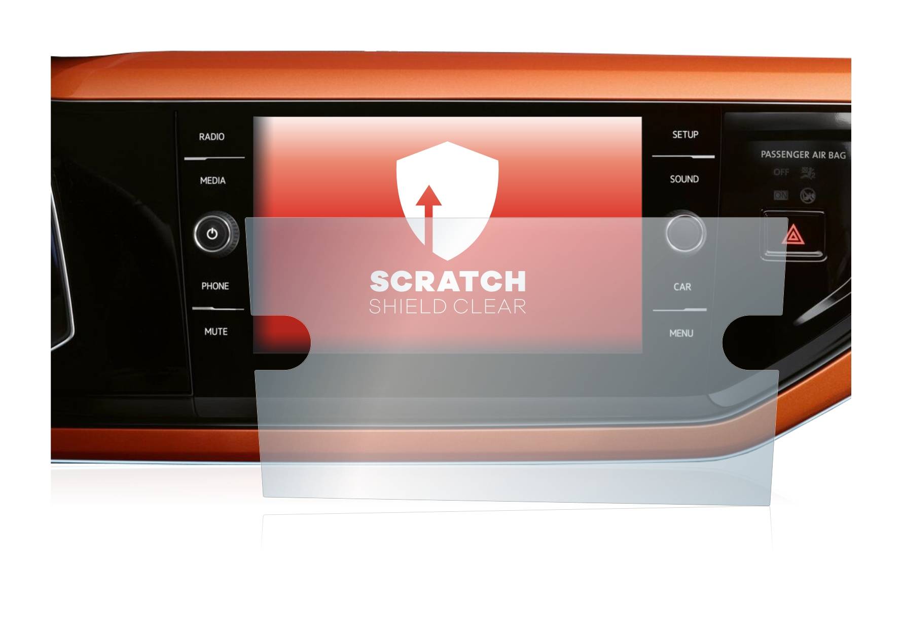 upscreen Scratch Shield Clear Premium Displayschutzfolie für Volkswagen Polo 2021