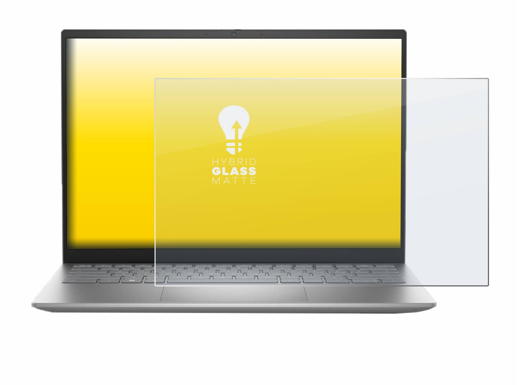 upscreen Hybrid Glass Matte Premium Schutzglas Folie für Dell Inspiron 14