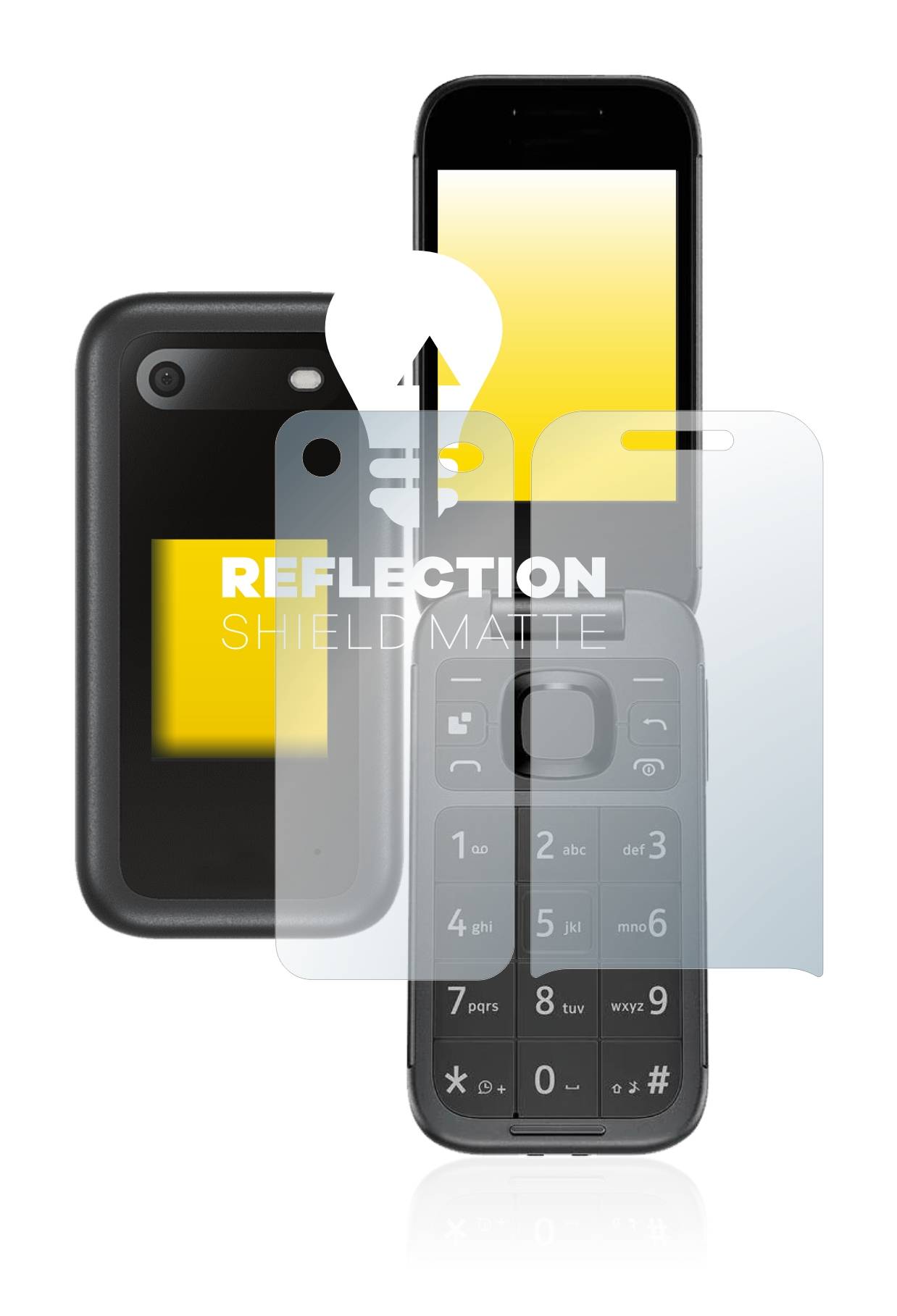 upscreen Schutzfolie für Nokia 2660 Flip (Display+Rückseite) Folie Matt Entspiegelt Anti-Reflex