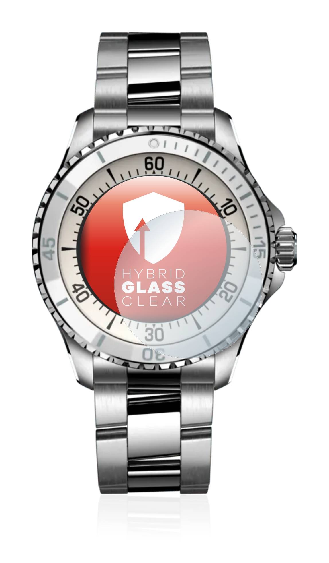 upscreen Hybrid Glass Clear Premium Schutzglas Folie für Breitling Superocean Automatic