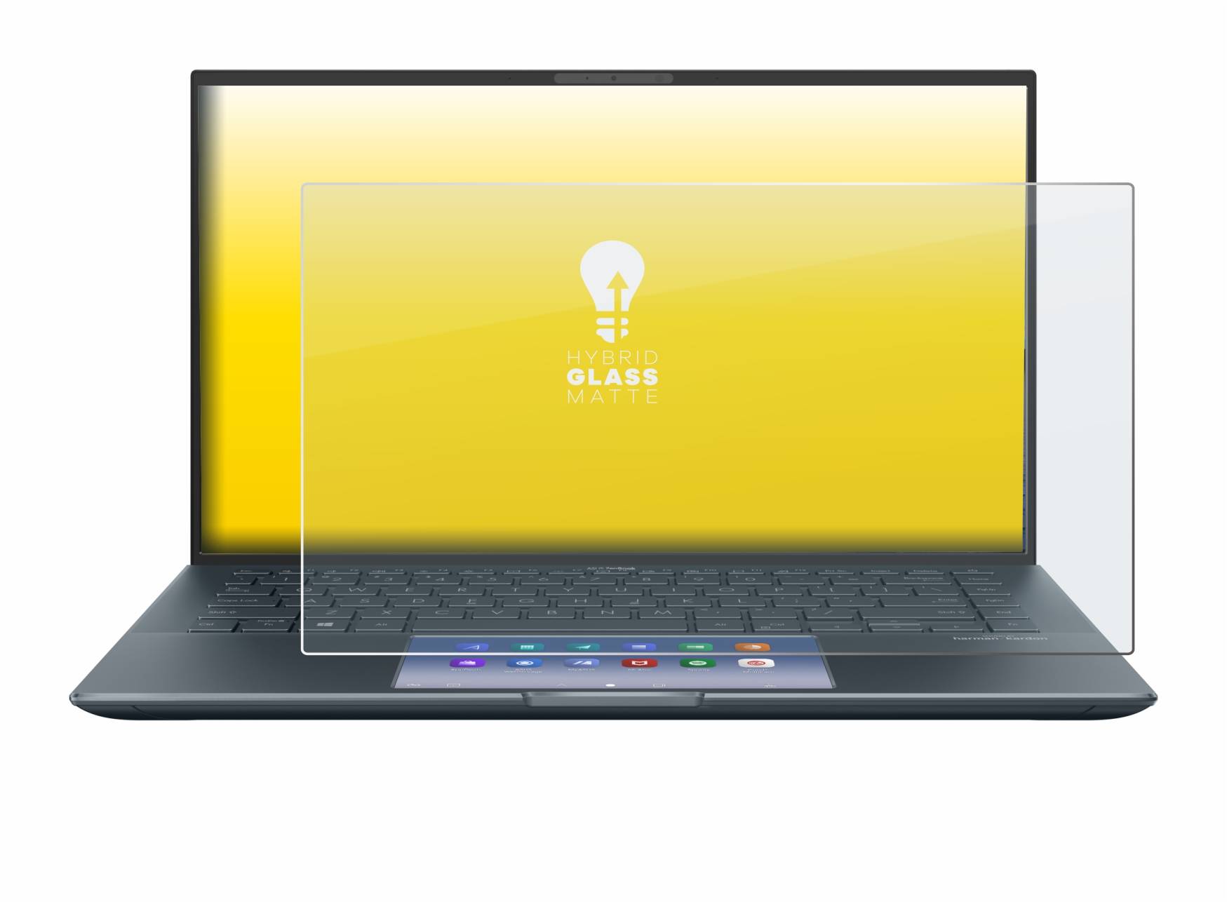upscreen Hybrid Glass Matte Premium Schutzglas Folie für Asus ZenBook 14