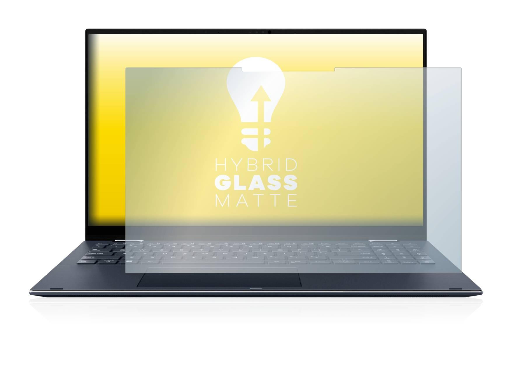 upscreen Hybrid Glass Matte Premium Schutzglas Folie für Asus ZenBook Pro 15 Flip