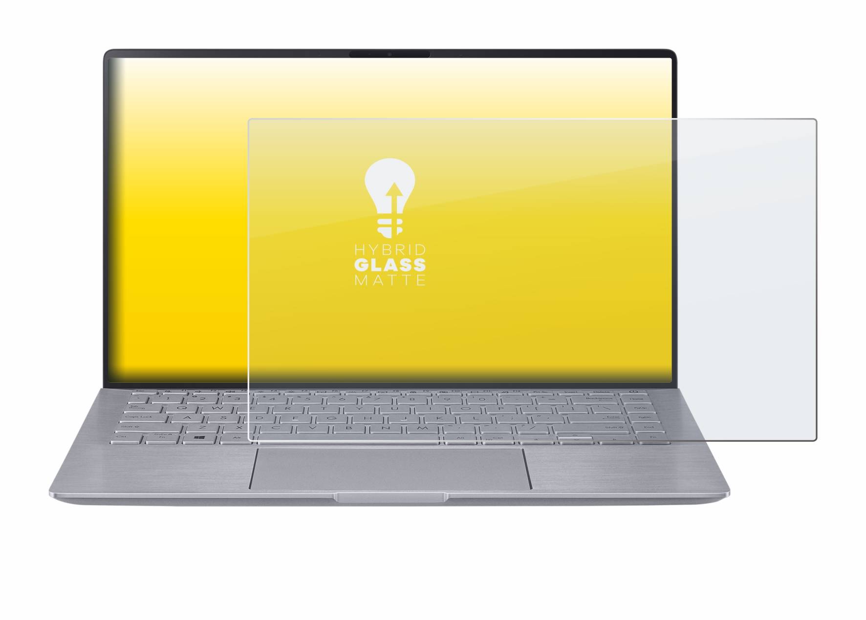 upscreen Hybrid Glass Matte Premium Schutzglas Folie für Asus ZenBook 14
