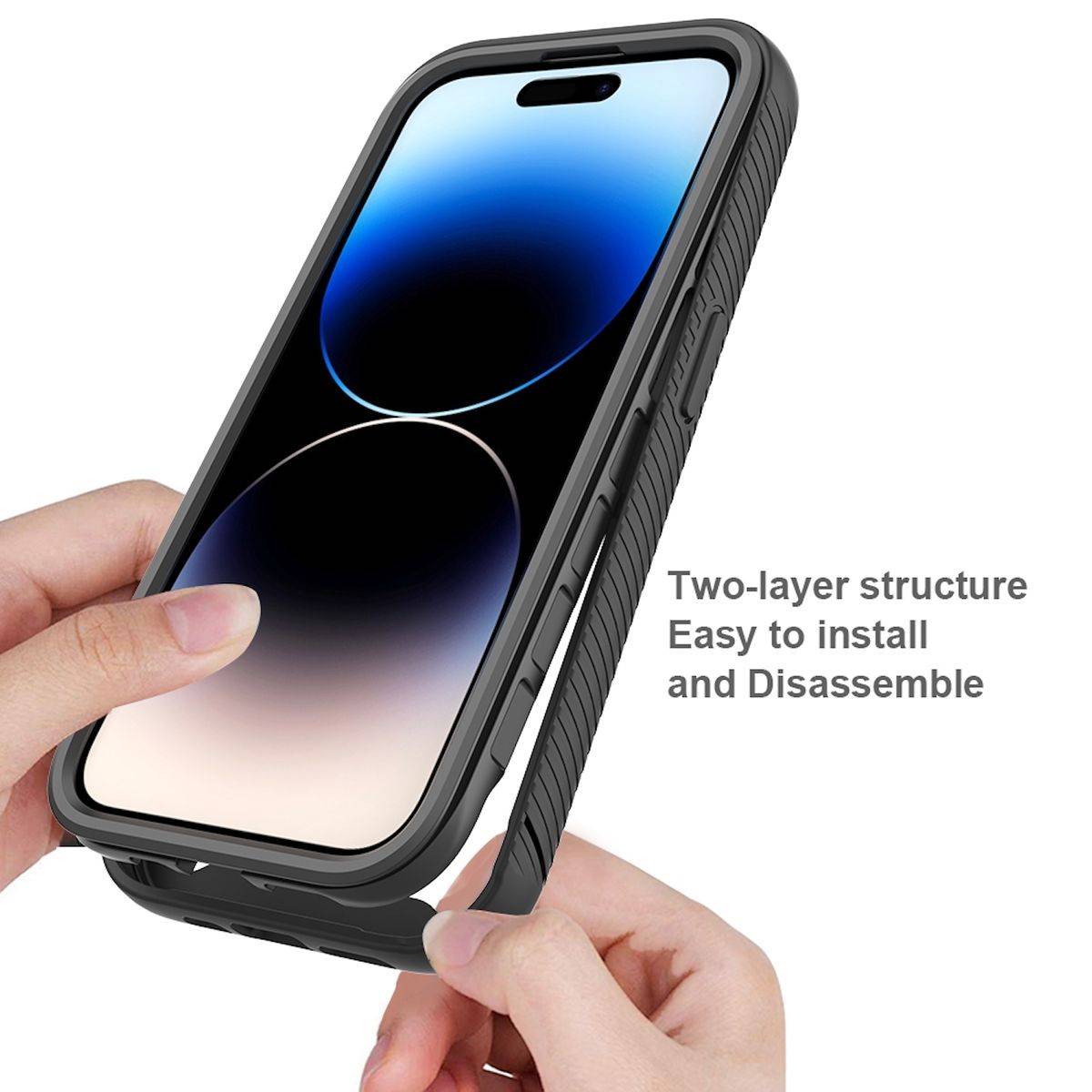 Für Apple iPhone 15 Pro Max robuste TPU / PC verstärkte Ränder Hülle