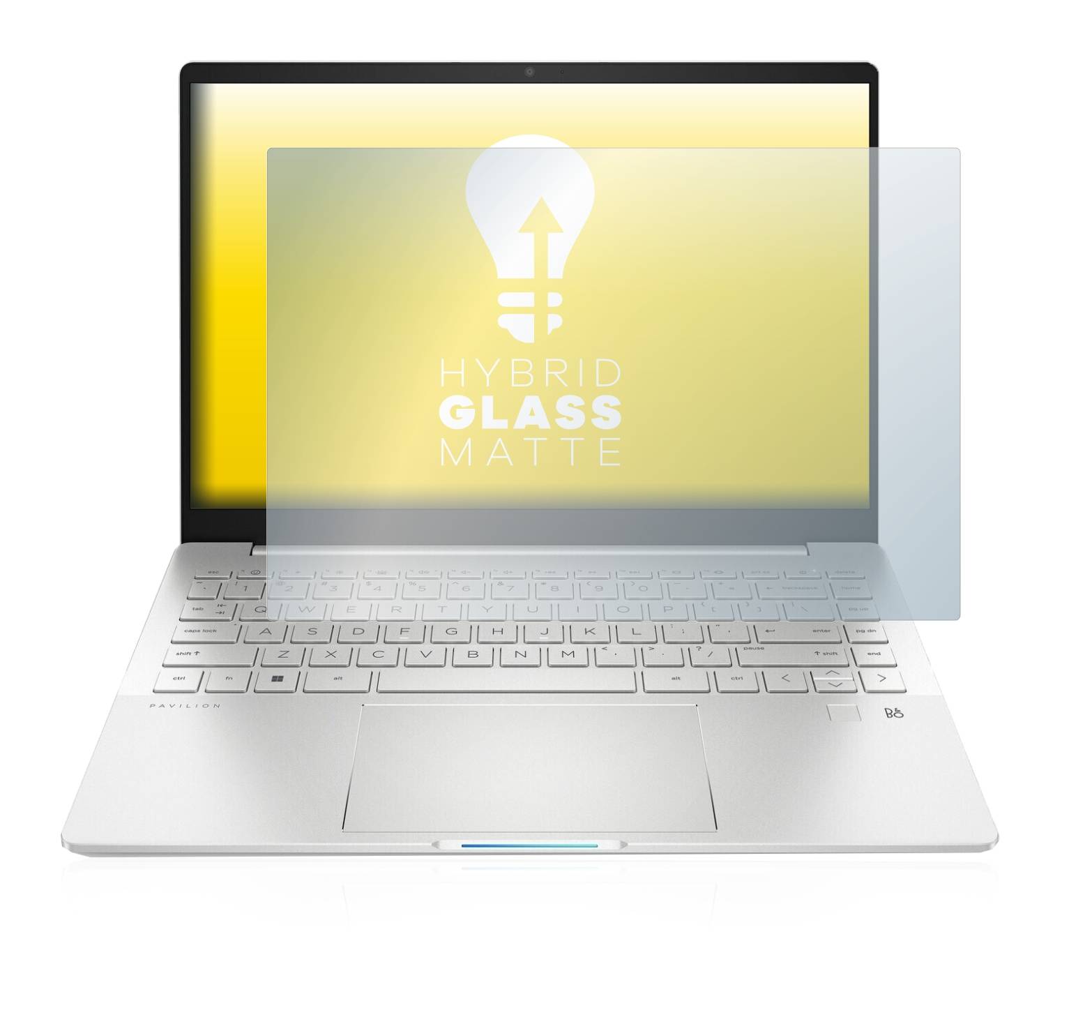 upscreen Hybrid Glass Matte Premium Schutzglas Folie für HP Pavilion Plus