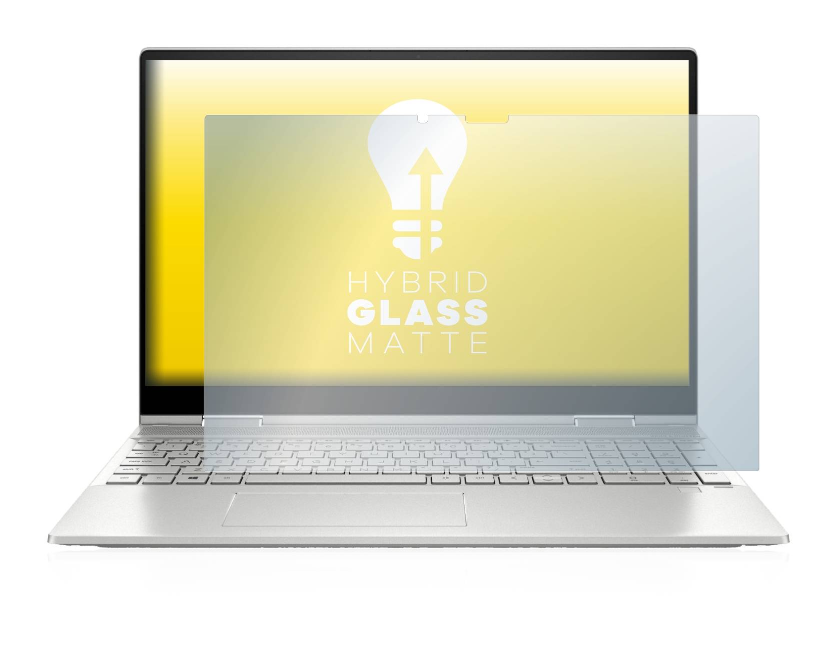 upscreen Hybrid Glass Matte Premium Schutzglas Folie für HP Envy x360 2-in-1