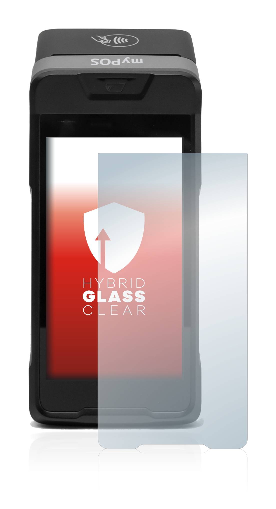 upscreen Hybrid Glass Clear Premium Schutzglas Folie für myPOS