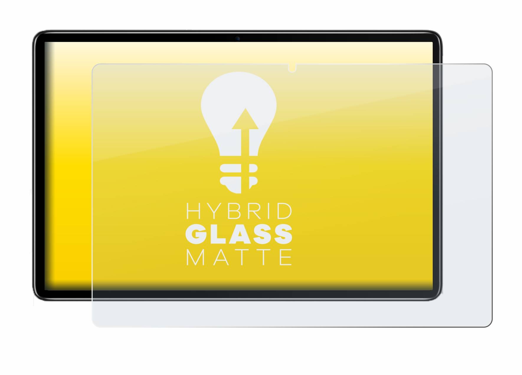 upscreen Hybrid Glass Matte Premium Schutzglas Folie für Blackview Oscal Pad