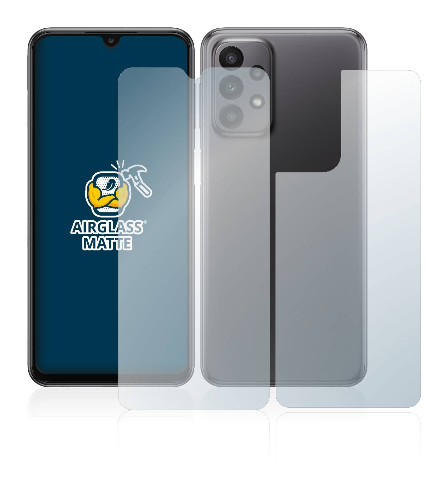 BROTECT AirGlass Flexible Schutz Glas Folie für Samsung Galaxy A23 5G (Display+Rückseite) Matt Entspiegelt