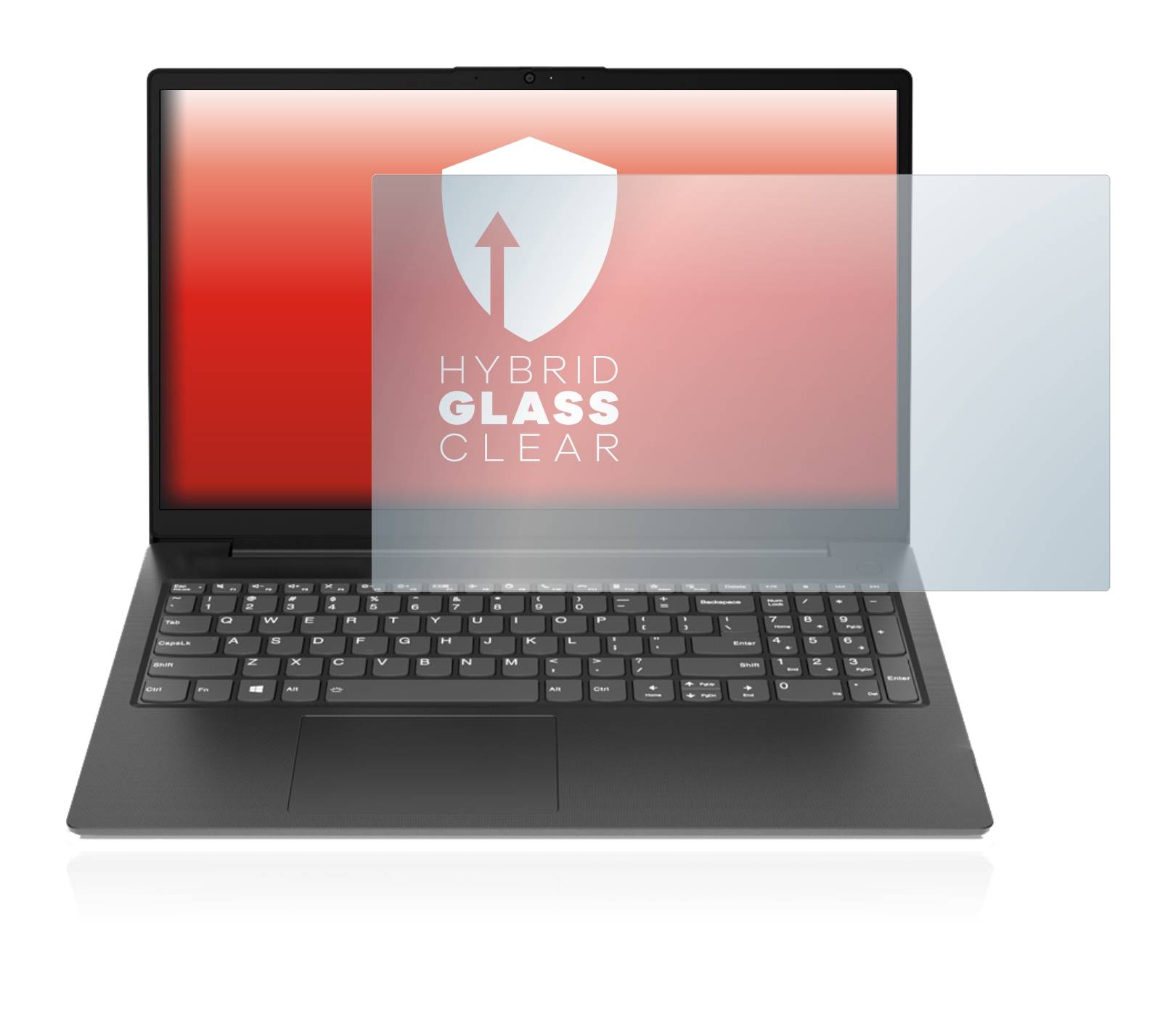 upscreen Hybrid Glass Clear Premium Schutzglas Folie für Lenovo V15 Gen