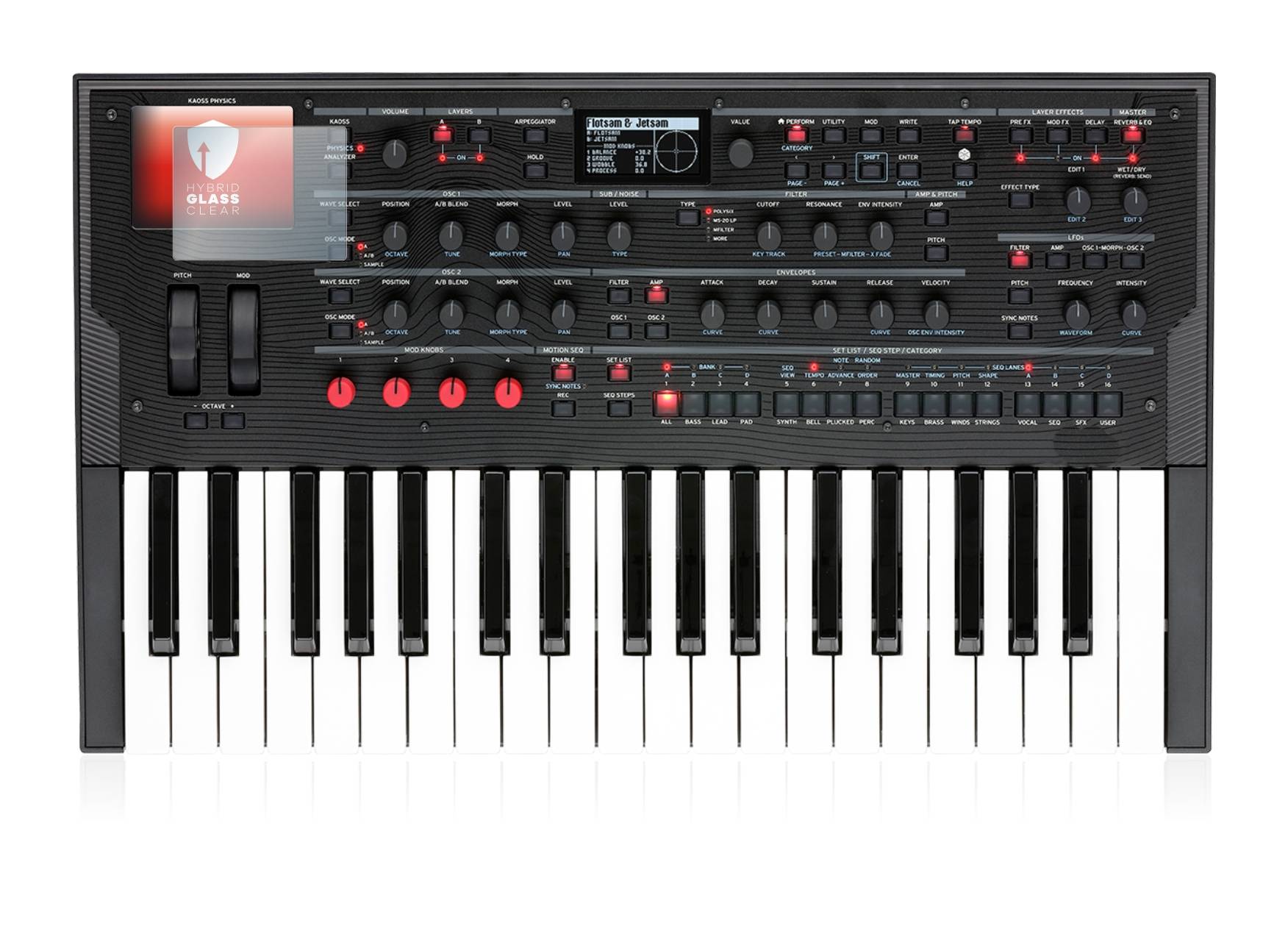 upscreen Hybrid Glass Clear Premium Schutzglas Folie für Korg modwave wavetable