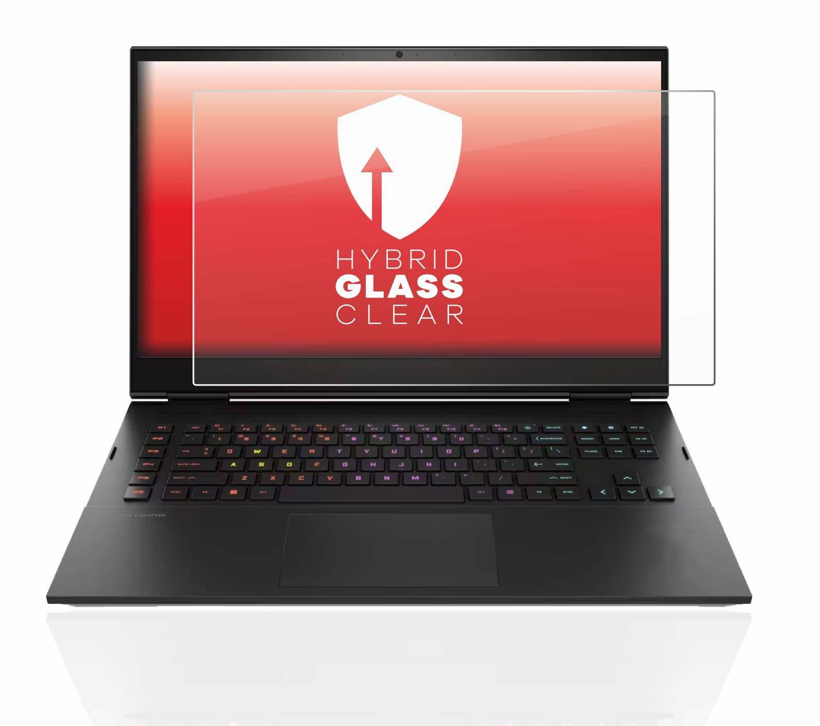 upscreen Hybrid Glass Clear Premium Schutzglas Folie für HP Omen