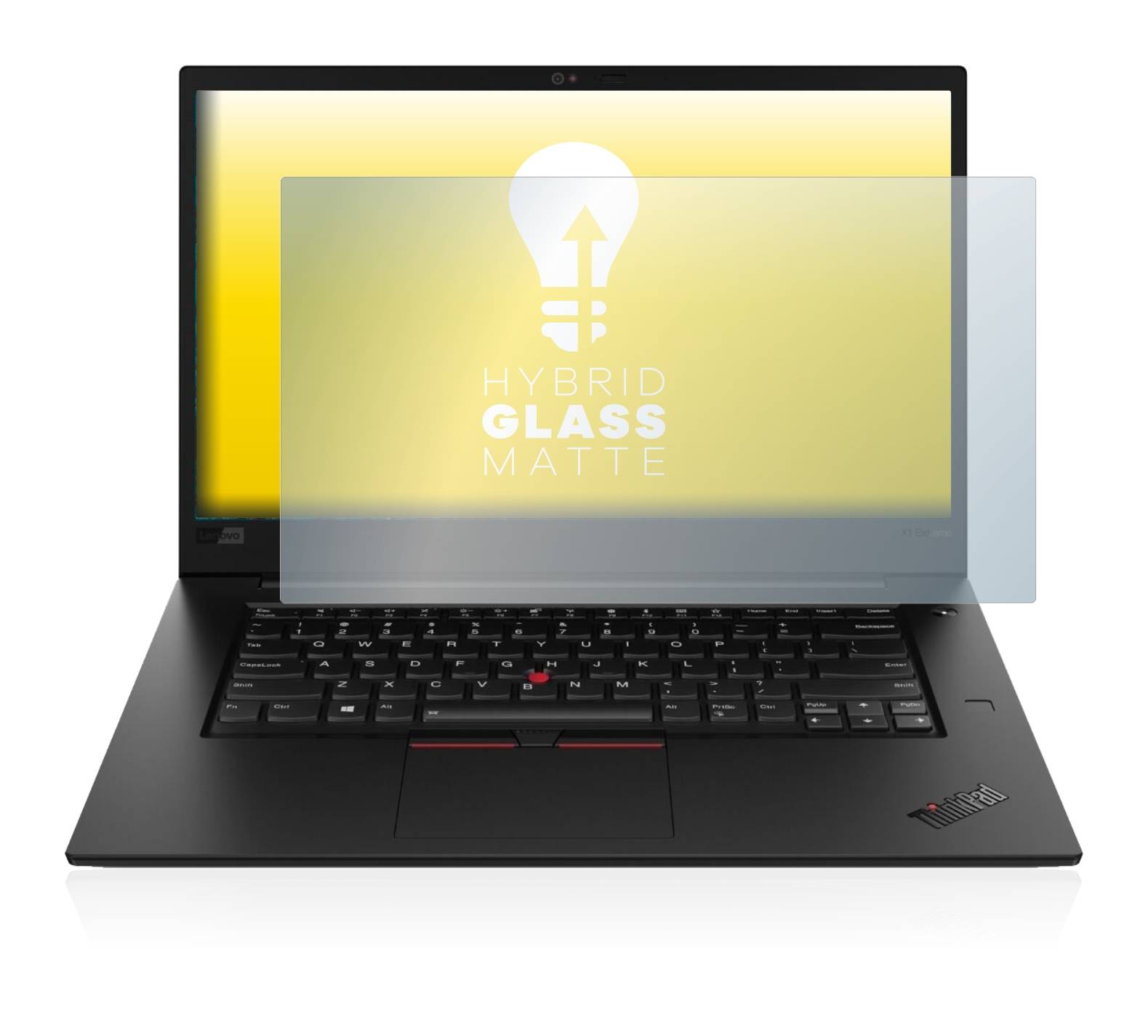 upscreen Hybrid Glass Matte Premium Schutzglas Folie für Lenovo ThinkPad X1 Extreme 15 (2.