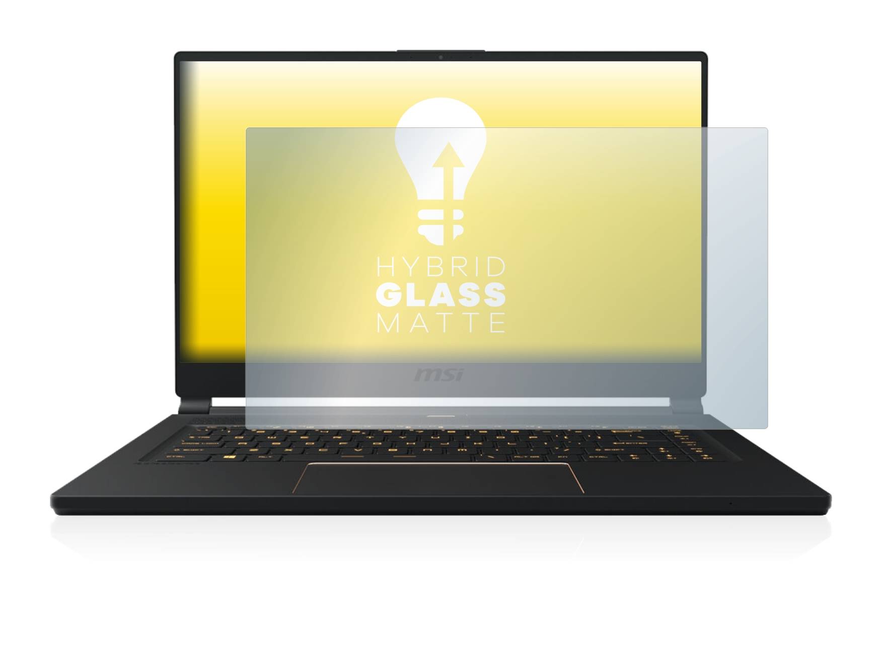 upscreen Hybrid Glass Matte Premium Schutzglas Folie für MSI GS65