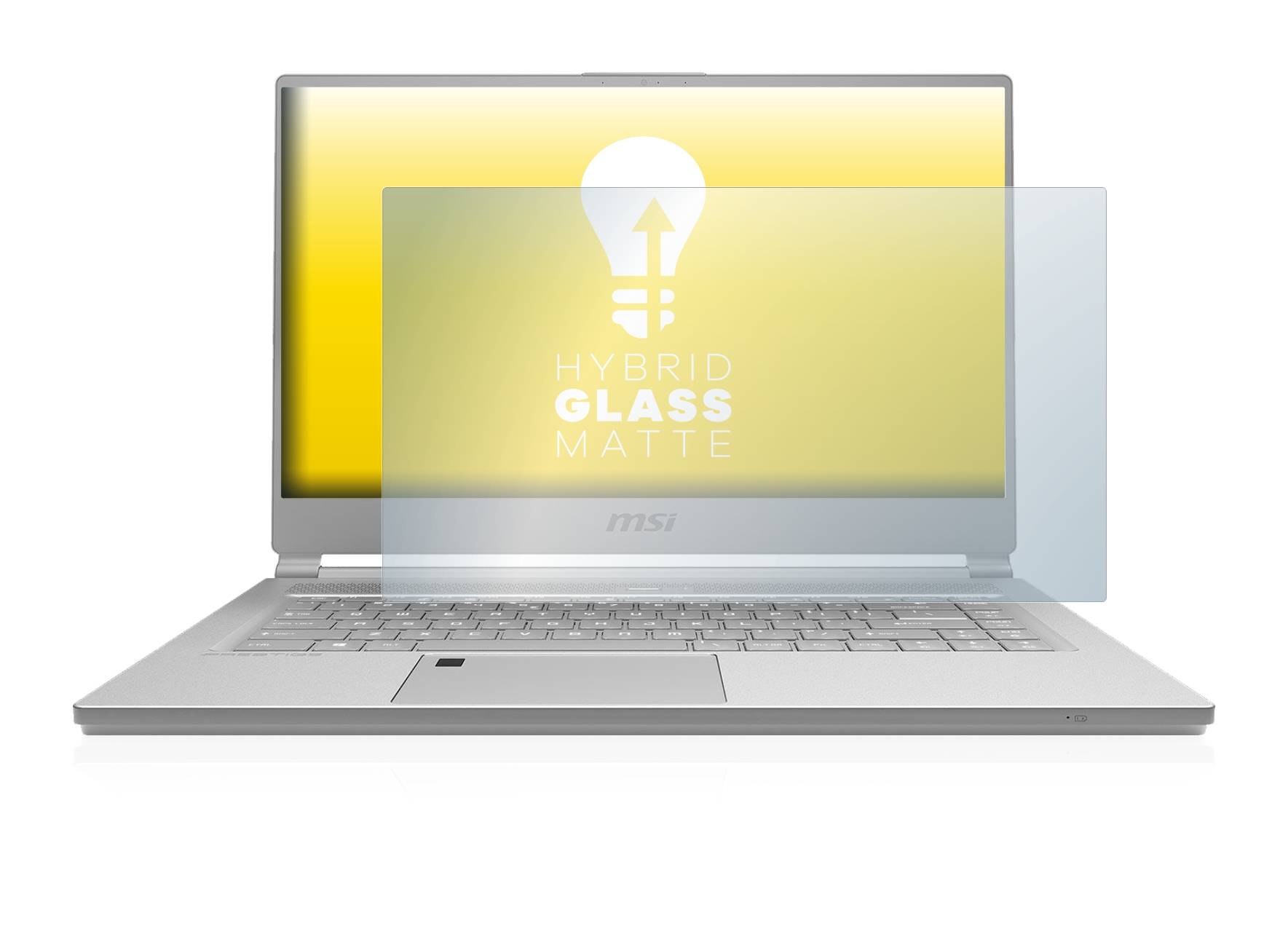 upscreen Hybrid Glass Matte Premium Schutzglas Folie für MSI P65