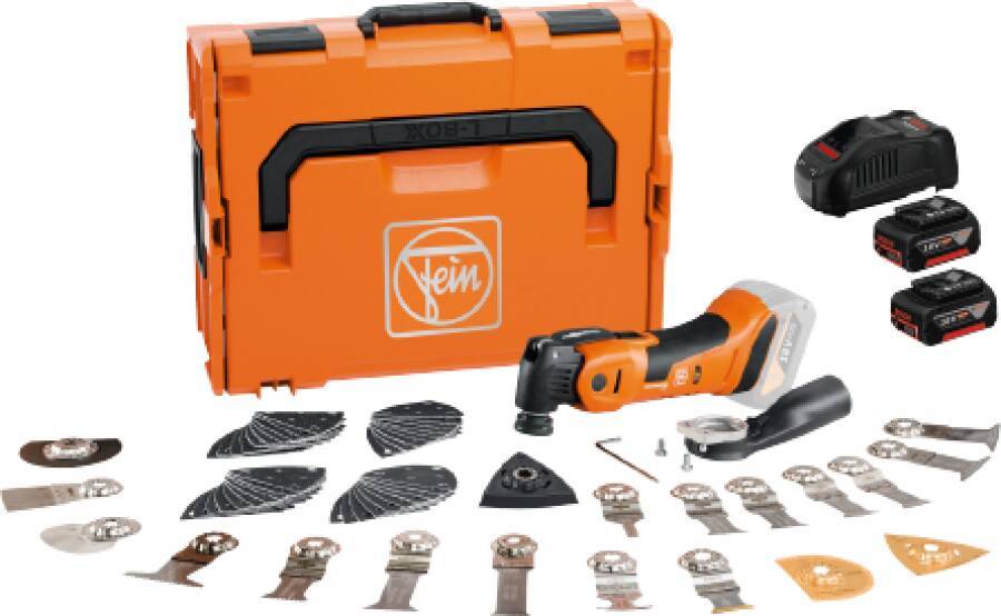 Fein Akku MultiMaster TOP AMM700MAX Set m.Starter-Set 18V 2x5,0Ah + GAL1880 CV 7