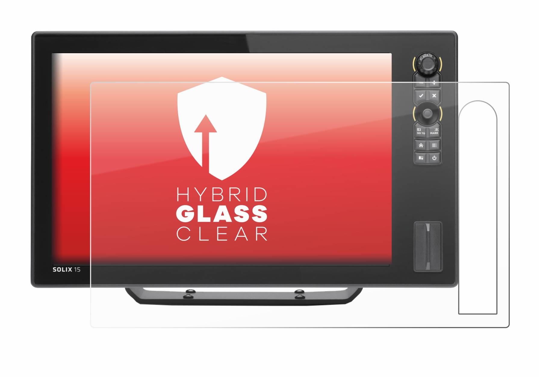 upscreen Hybrid Glass Clear Premium Schutzglas Folie für Humminbird Solix