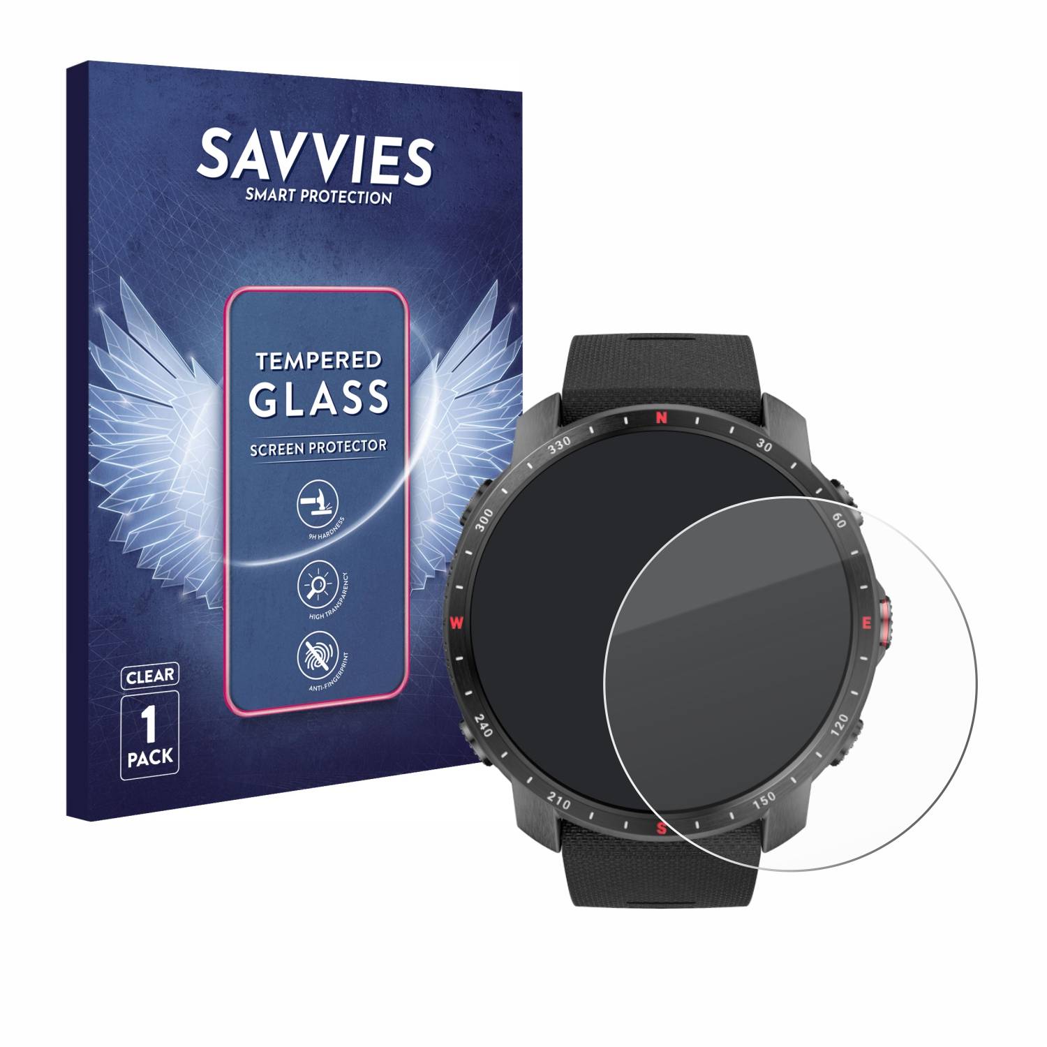 Savvies Schutzglas für Polar Grit X Pro Echtglas 9H-Härte klar