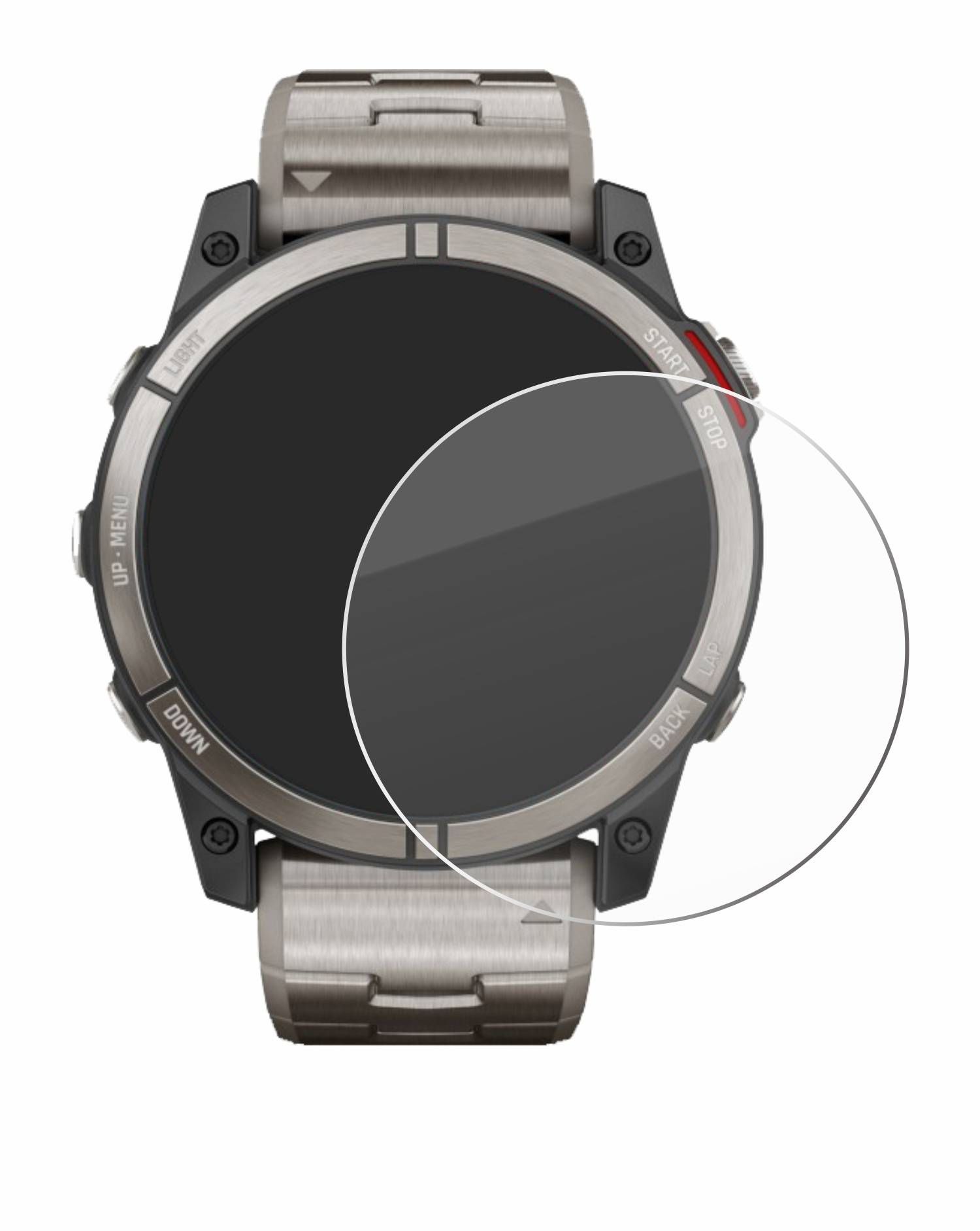 Savvies Schutzglas für Garmin quatix 7X Echtglas 9H-Härte klar