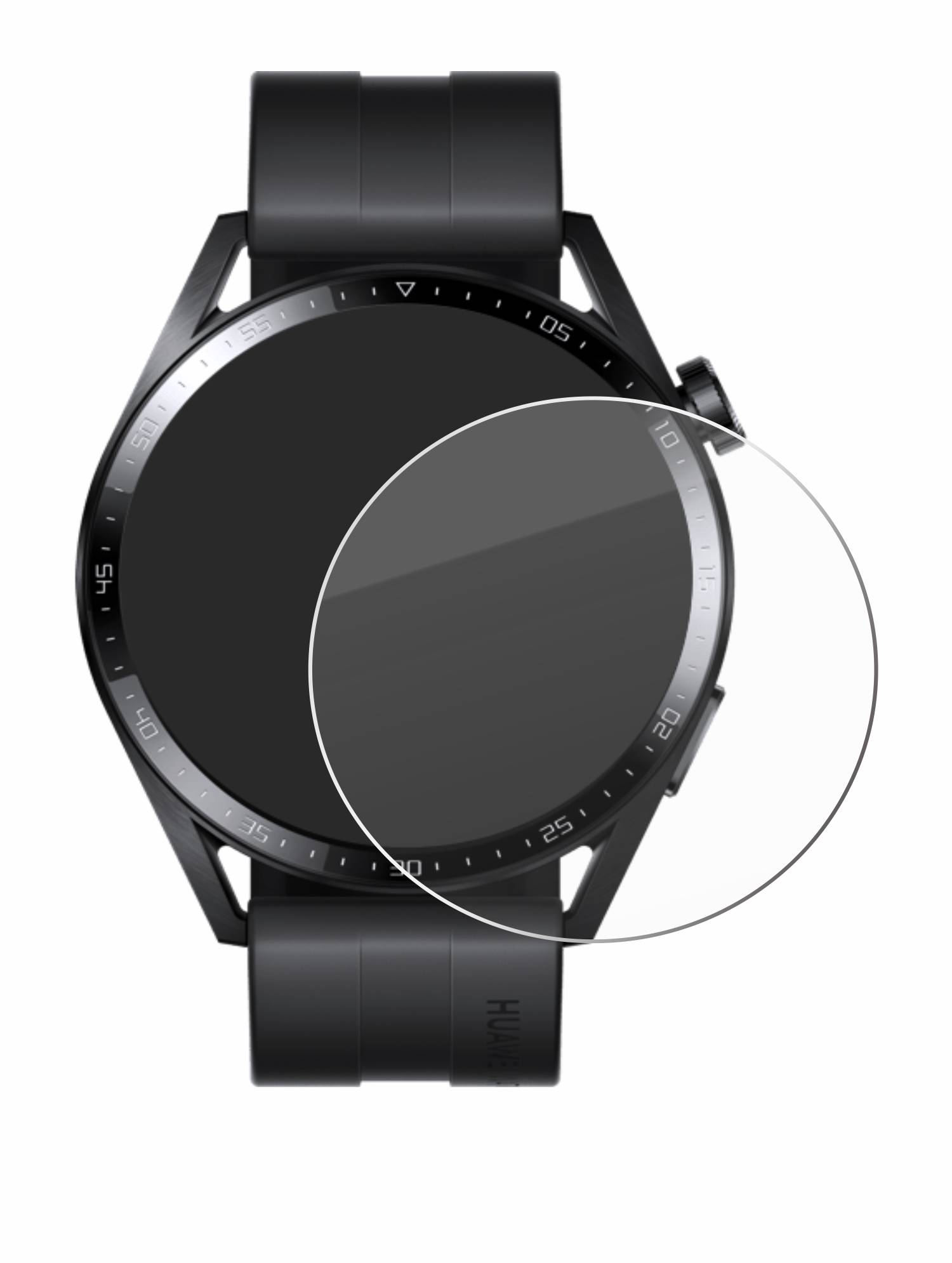 Savvies Schutzglas für Huawei Watch GT 3 (46 mm) Echtglas 9H-Härte klar
