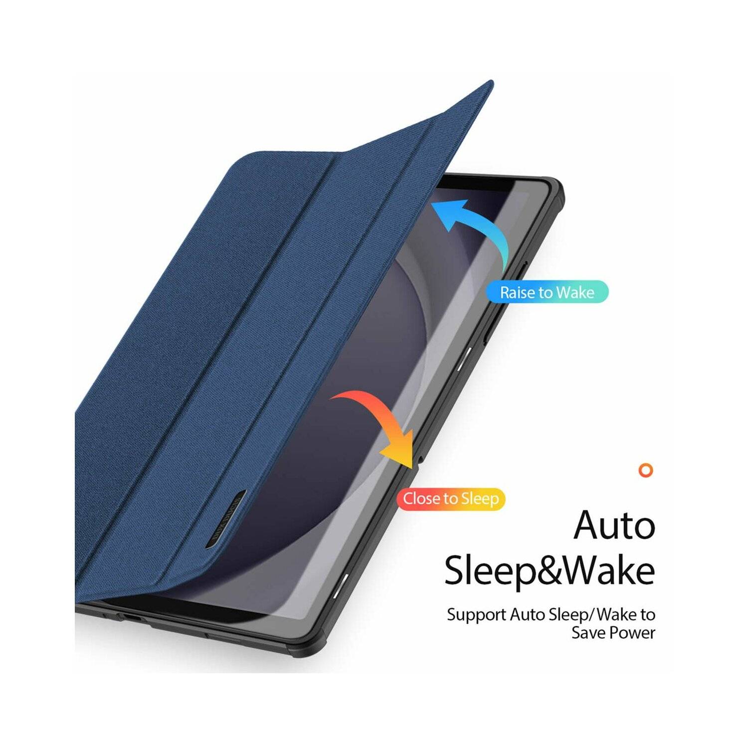 Dux Ducis Domo Hartschale mit Smart Sleep und integrierter Standfunktion für Samsung Galaxy Tab A9 Plus 11" Blau