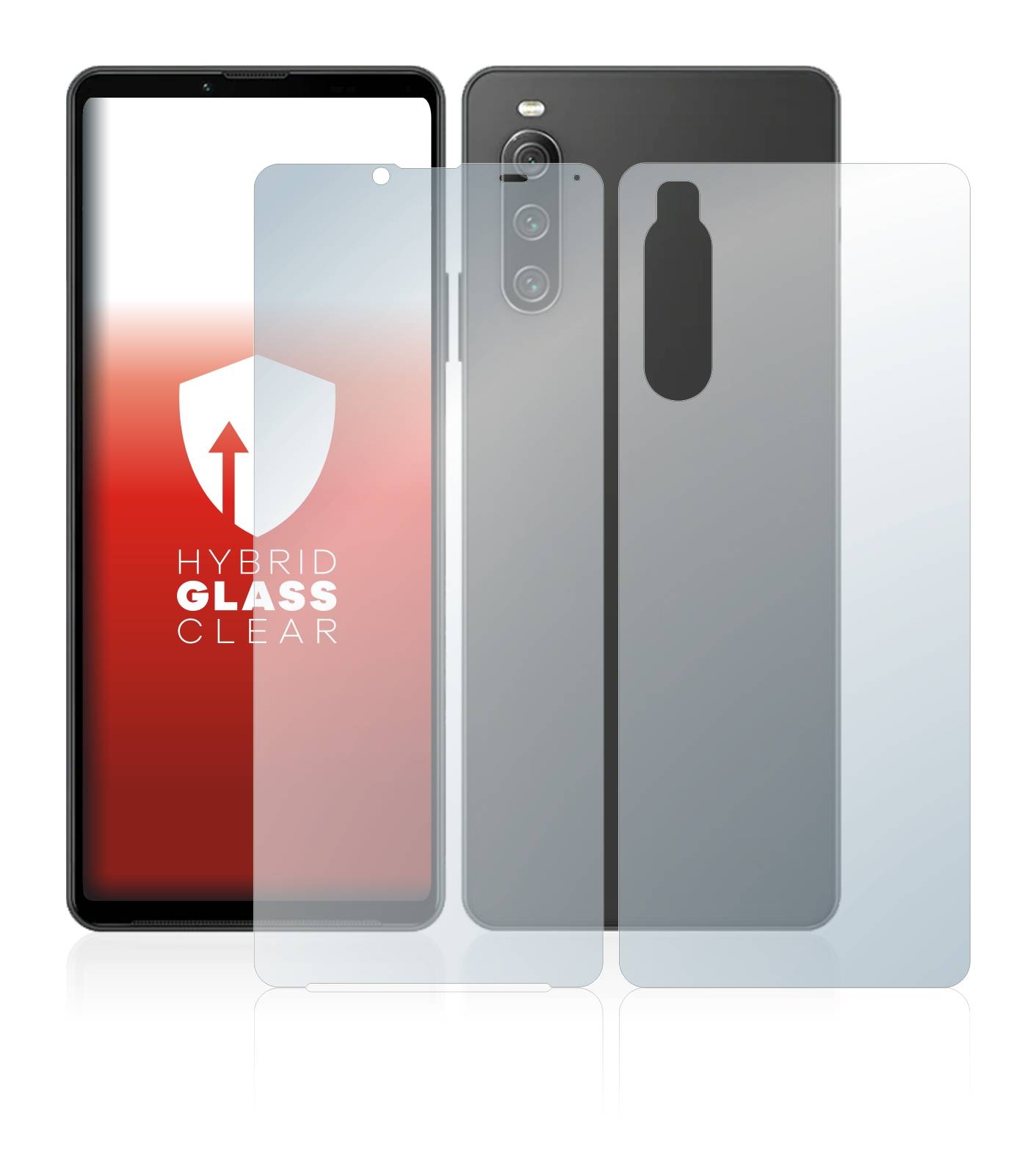upscreen Flexible Schutz Glas Folie für Sony Xperia 10 IV (Display+Rückseite) Schutzglas 9H Hybridglas Klar