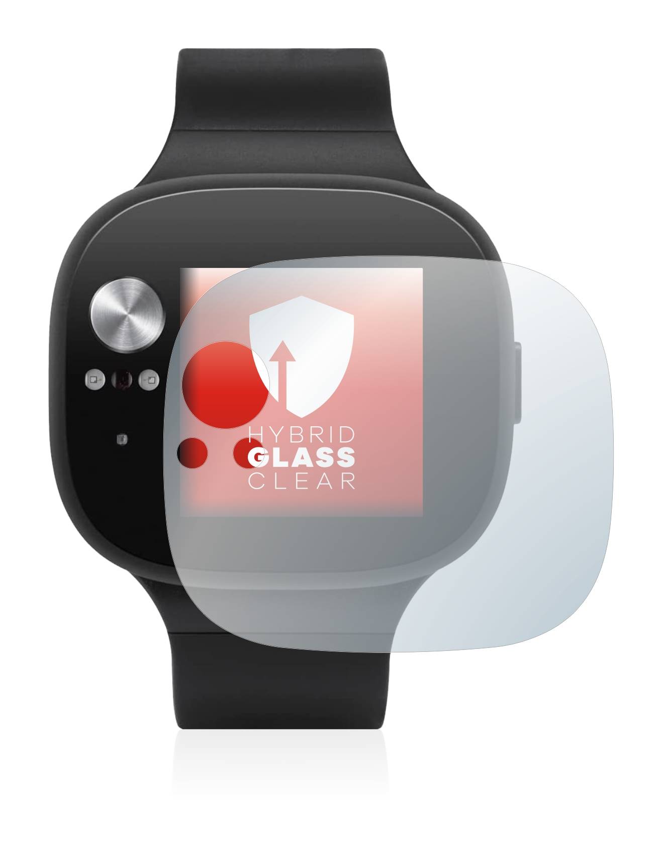 upscreen Hybrid Glass Clear Premium Schutzglas Folie für Asus Vivowatch