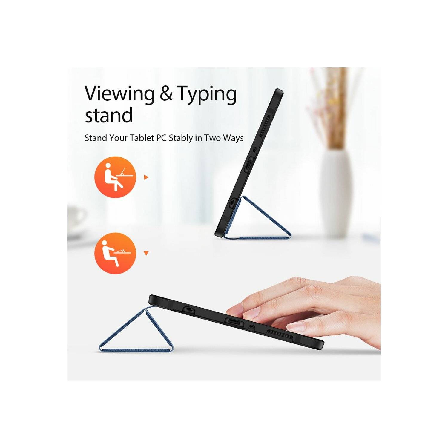 Dux Ducis Domo Hartschale mit Smart Sleep und integrierter Standfunktion für Samsung Galaxy Tab A9 Plus 11" Blau