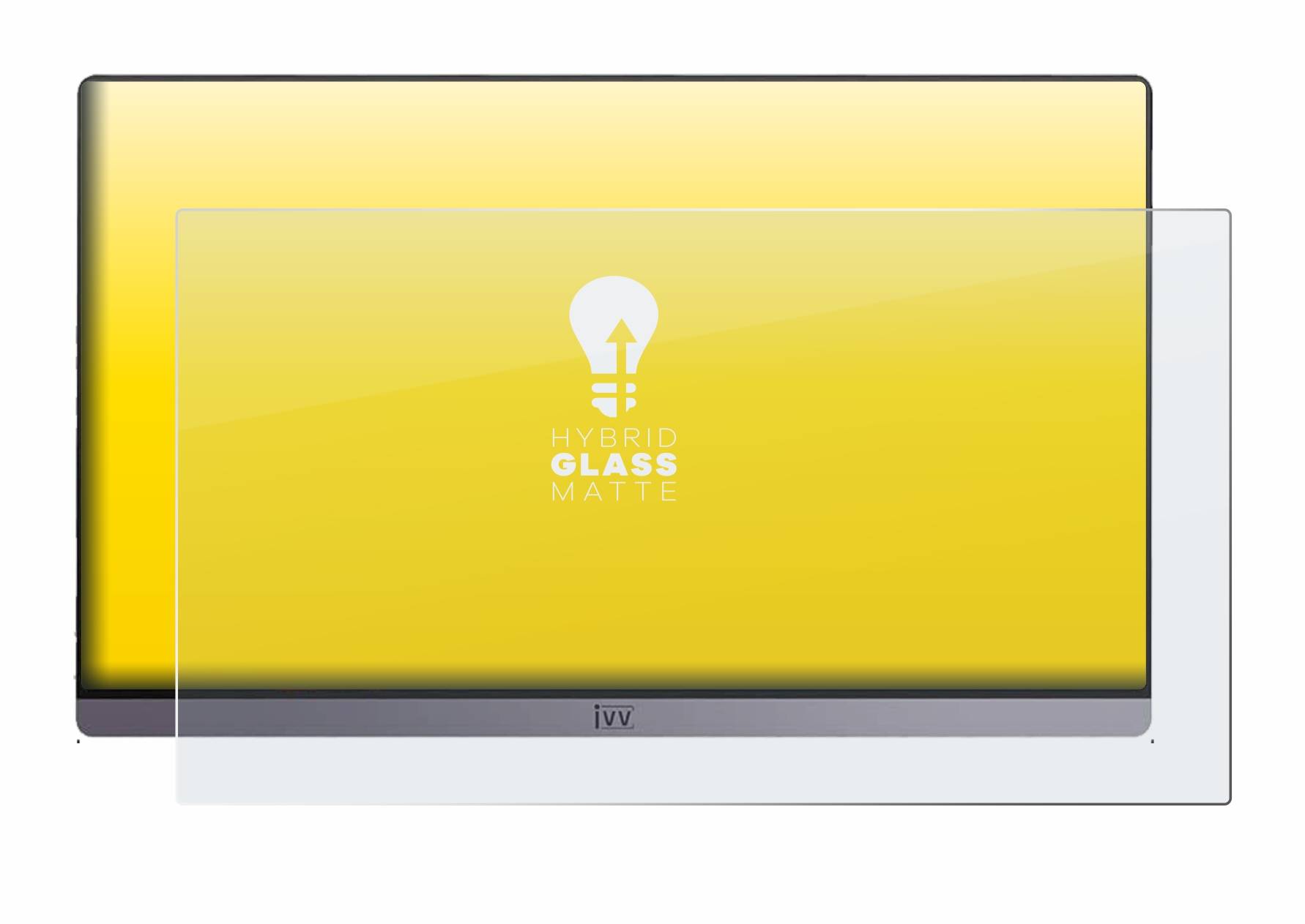 upscreen Hybrid Glass Matte Premium Schutzglas Folie für IVV Portable Monitor
