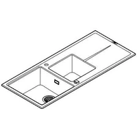 GROHE Kompositspüle K400 31643 2 Becken 1160x500mm mit ATF re/li granit schwarz GROHE Kompositspüle K400 31643 2 Becken 1160x500mm mit ATF re/li granit schwarz