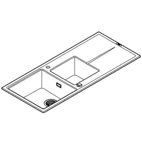 GROHE Kompositspüle K400 31643 2 Becken 1160x500mm mit ATF re/li granit schwarz GROHE Kompositspüle K400 31643 2 Becken 1160x500mm mit ATF re/li granit schwarz