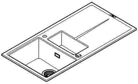 GROHE Kompositspüle K400 31642 1,5Becken 1000x500mm mit ATF re/li granit grau